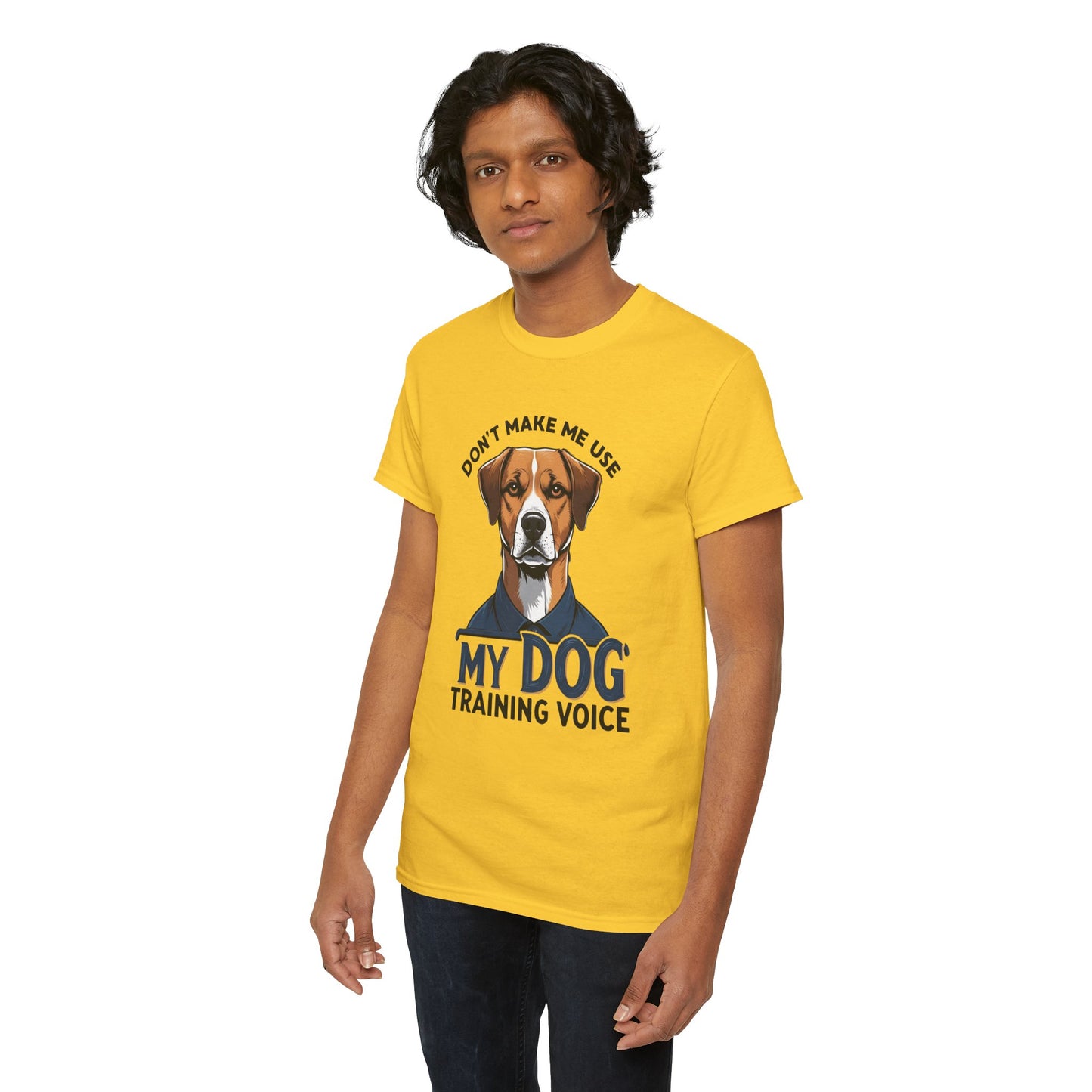 Dog Training T-Shirt - Don't Make Me Use My Dog Training Voice | Perfect Gift for Dog Owners, Casual Wear, Funny Dog Humor Shirt, Pet Training Apparel