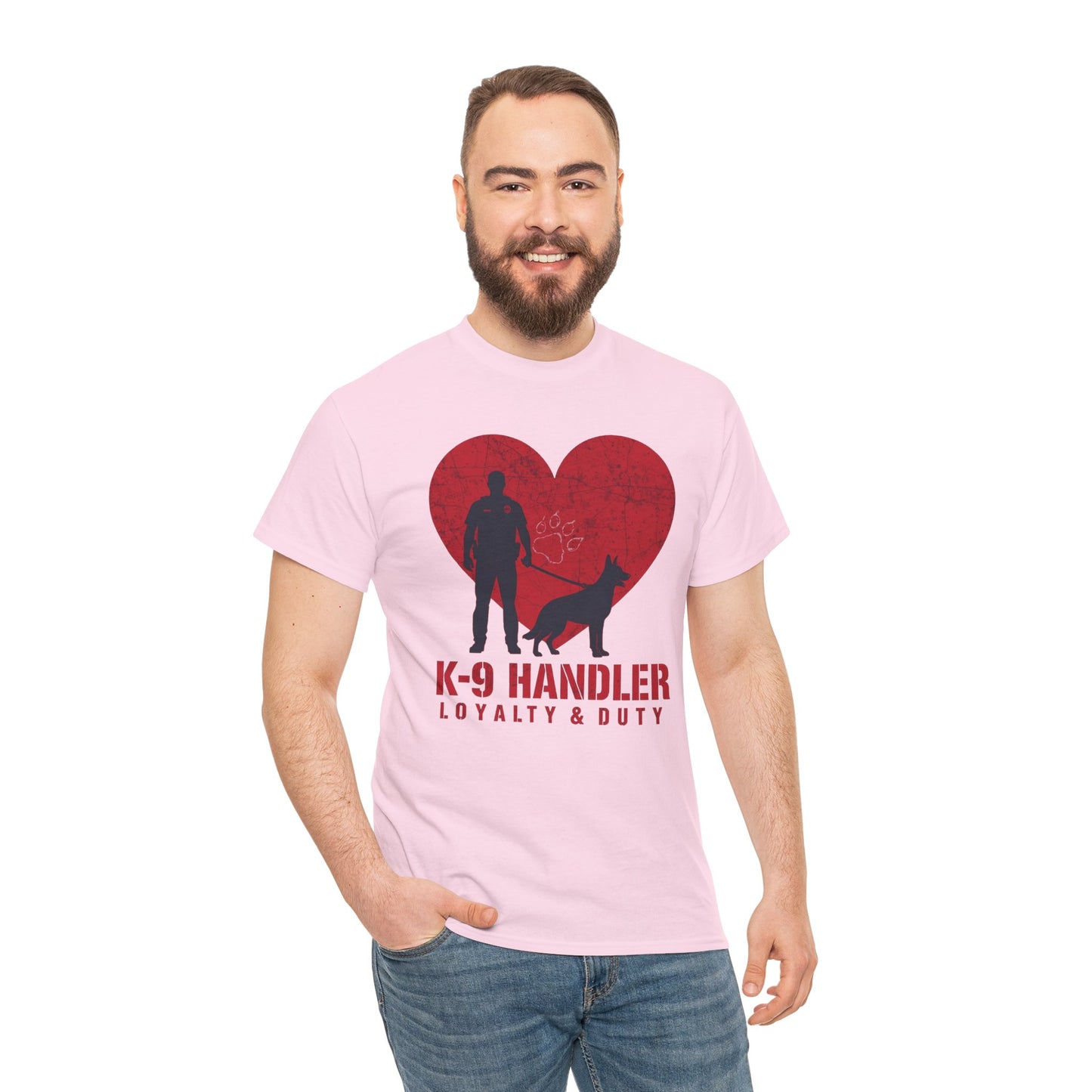 K-9 Handler Heavy Cotton Tee - Loyalty & Duty Shirt, Dog Lover Gift