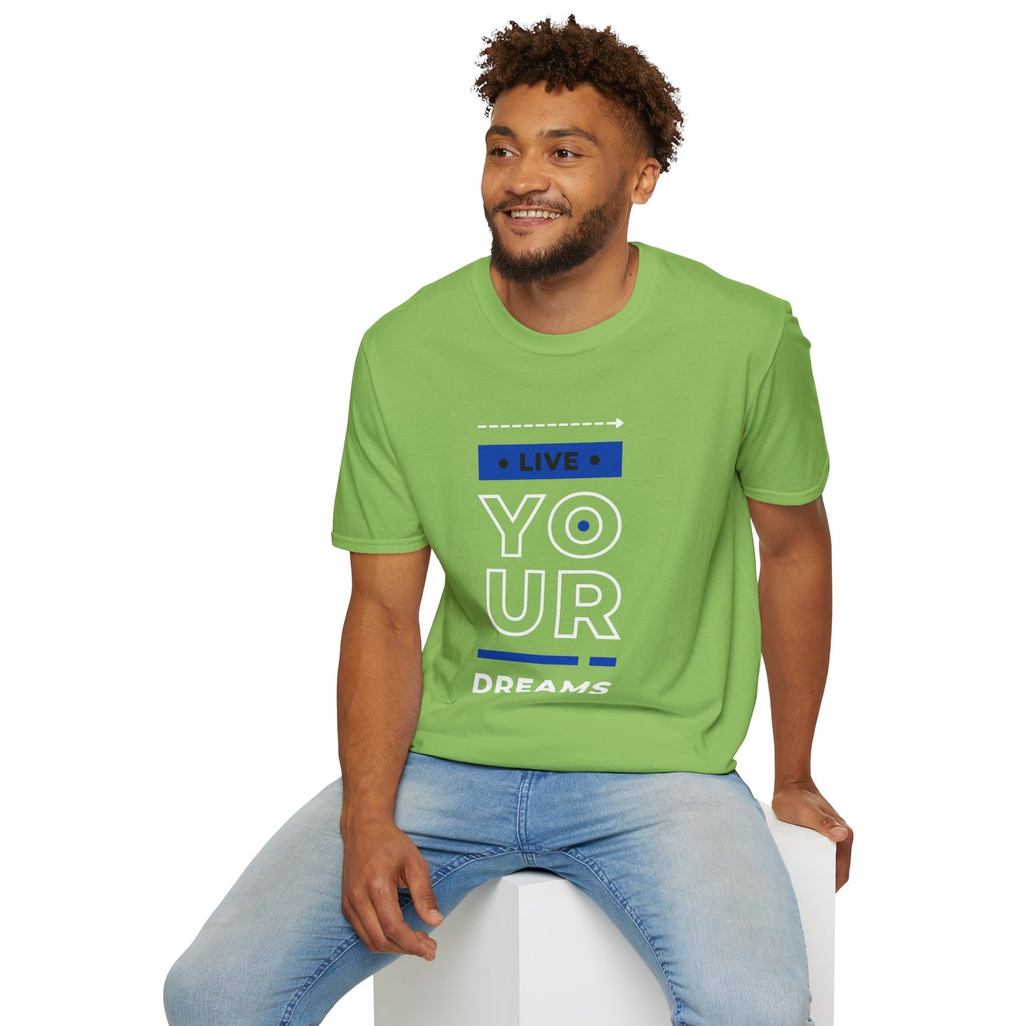 Live Your Dreams Unisex Softstyle T-Shirt, Inspirational Tee, Motivational Gift, Casual Wear, Daily Reminder, Empowerment Top