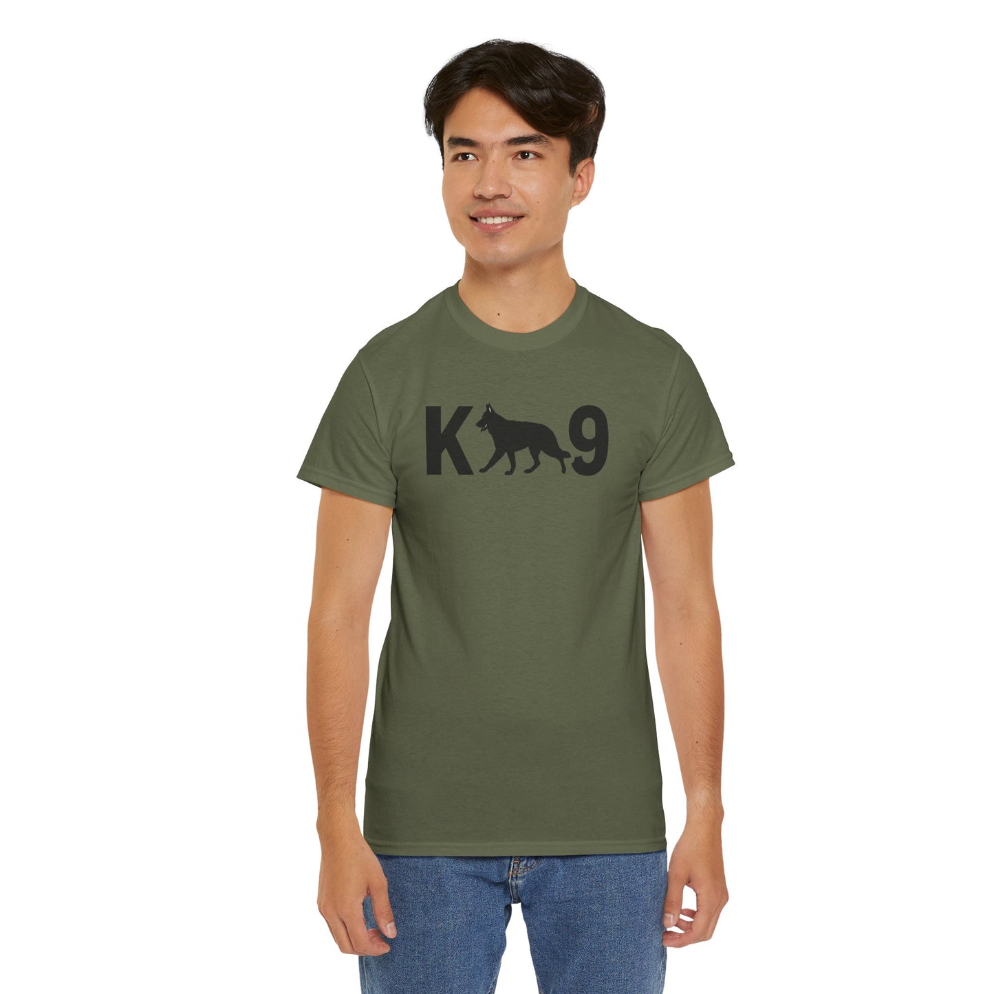 Black German Shepherd K9 Unisex Heavy Cotton Tee - Perfect for Dog Lovers, Pet Owners