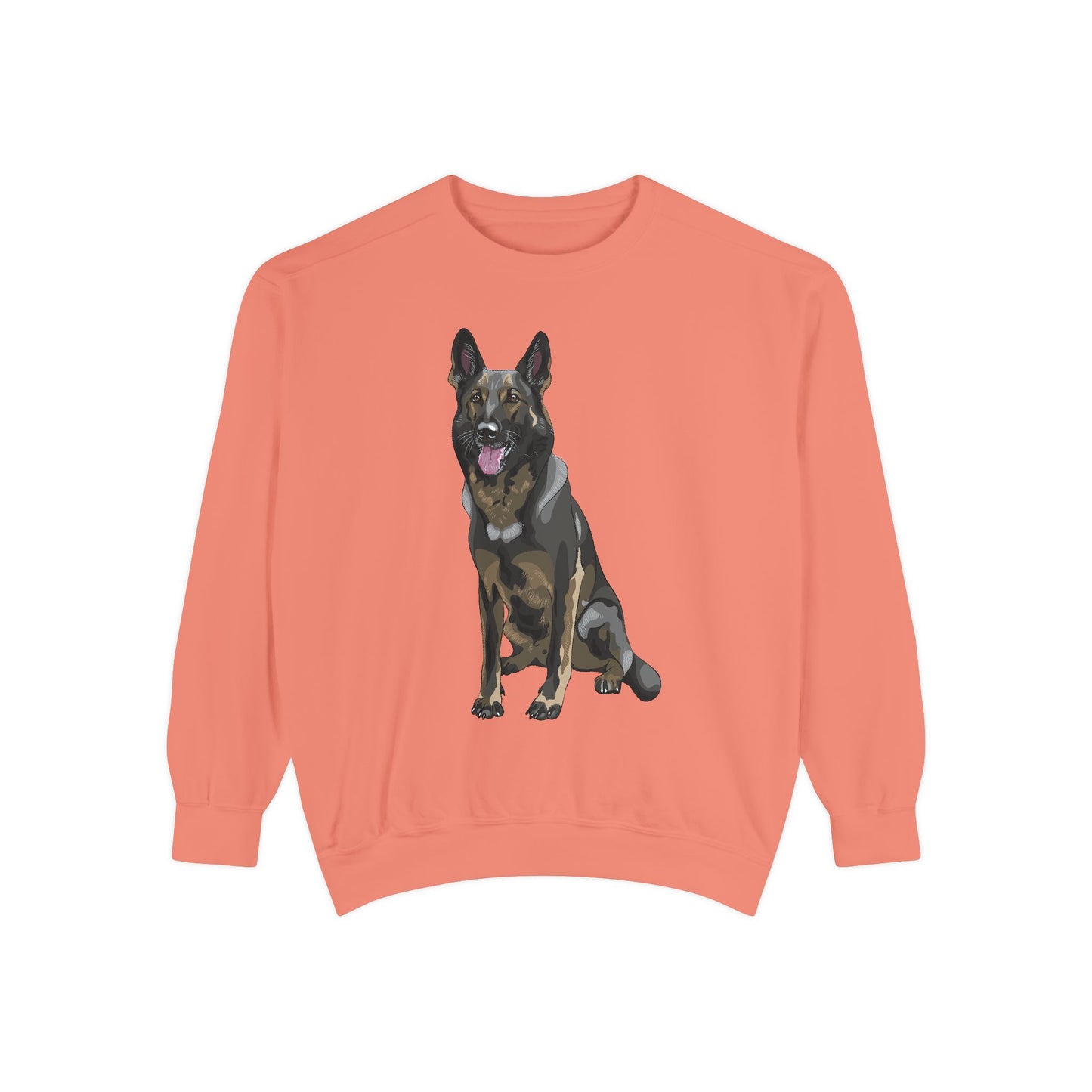 Unisex Dog Lover Sweatshirt With a Graphic of Sable German Shepherd Sloppily Sitting