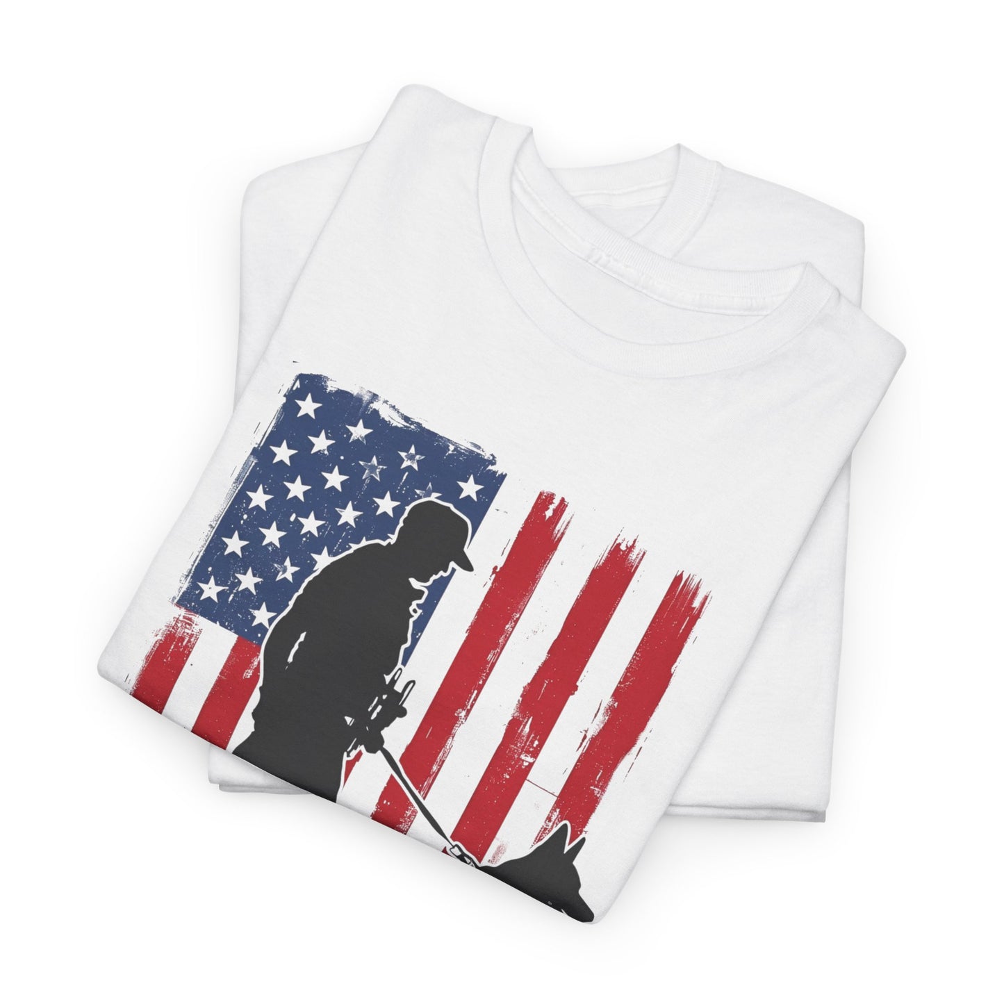 Patriotic Police K-9 Unit Heavy Cotton Tee, Unisex Cotton Shirt for Dog Lovers, Law Enforcement Apparel, Gifts for Police Officers