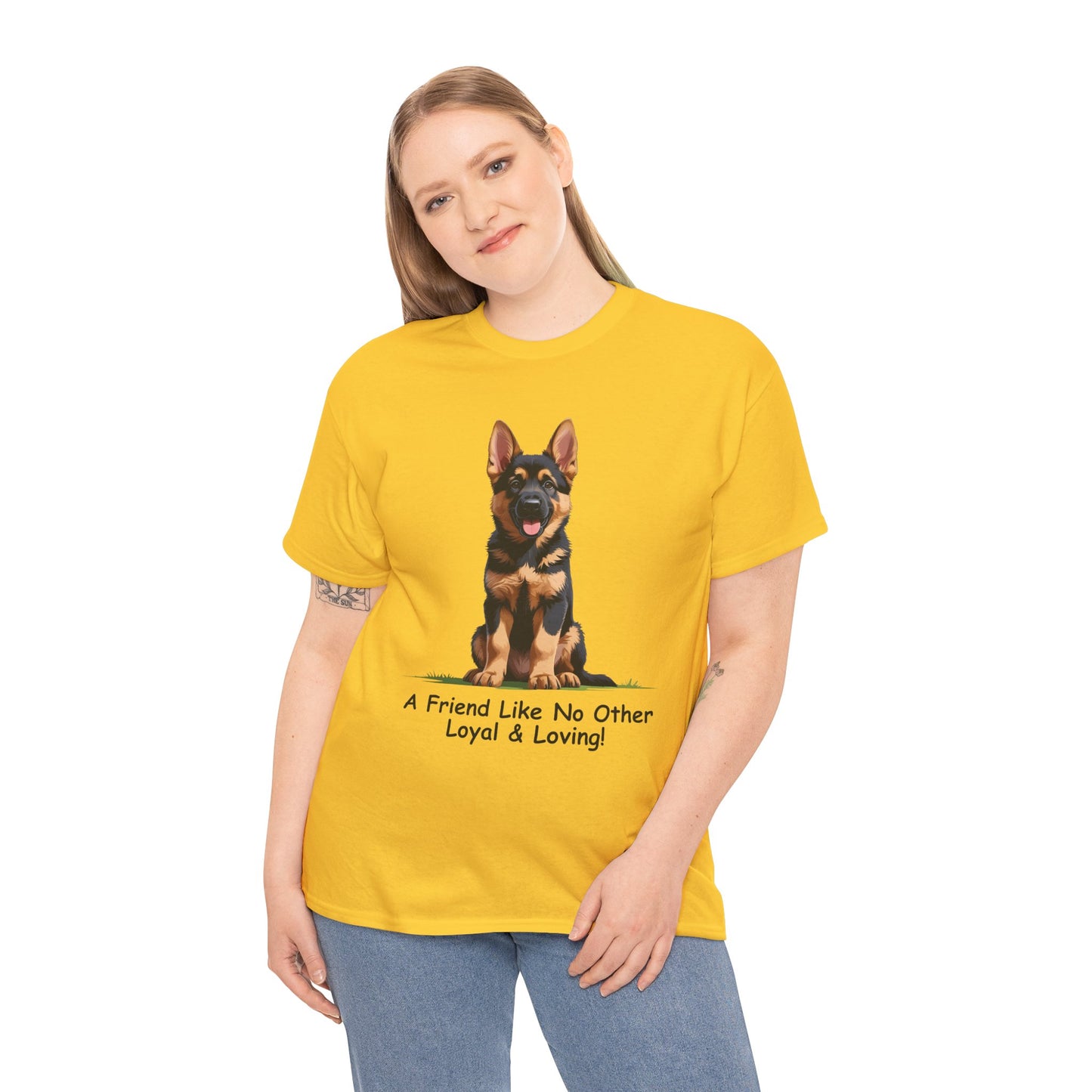 Adorable German Shepherd Puppy Lover Tee: A Friend Like No Other, Dog Owner Gift, Dog Mom Shirt, Gifts for Animal Lovers, Unisex Cotton T-shirt