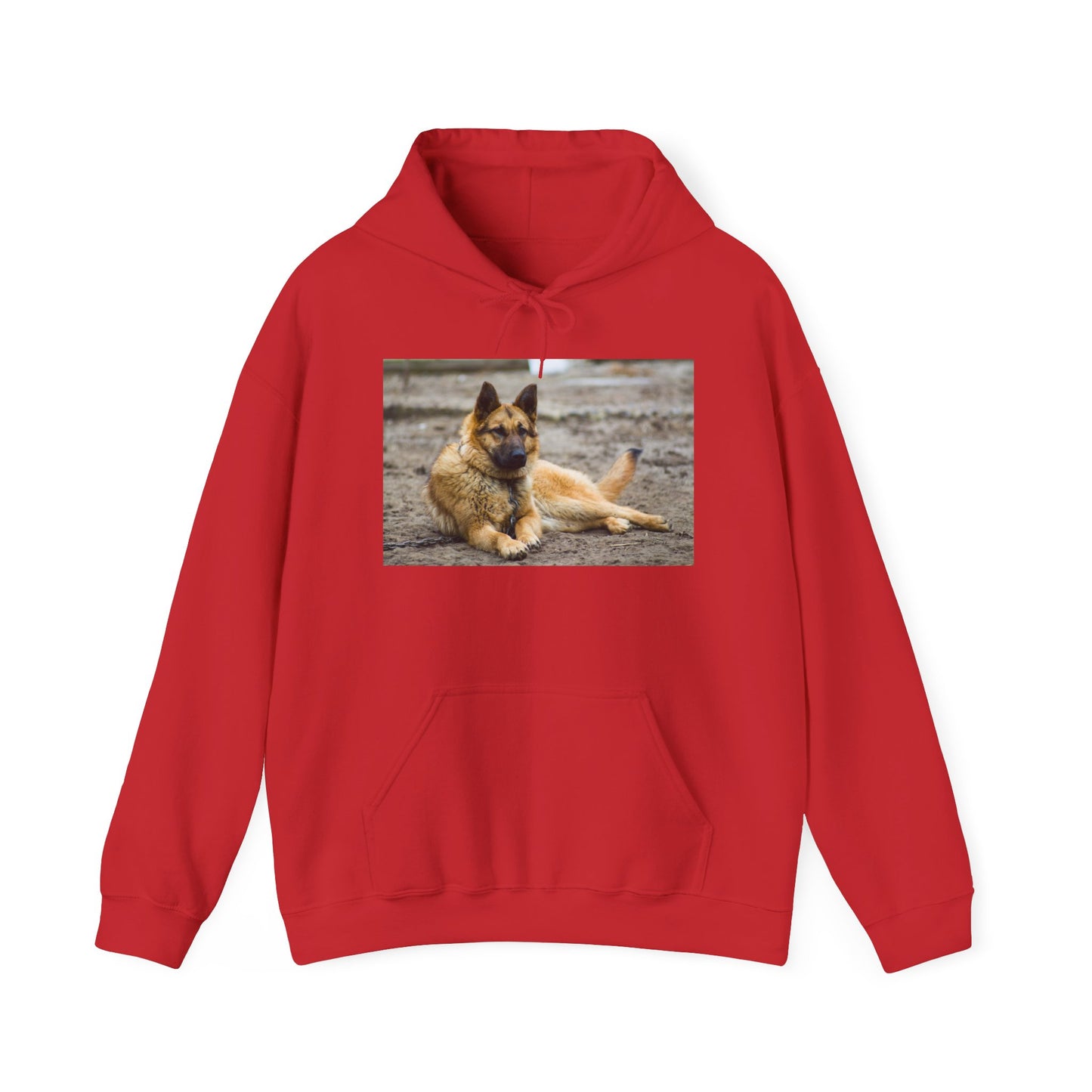 Unisex Hoodie With a Beautiful Tan German Shepherd Lying on the Ground