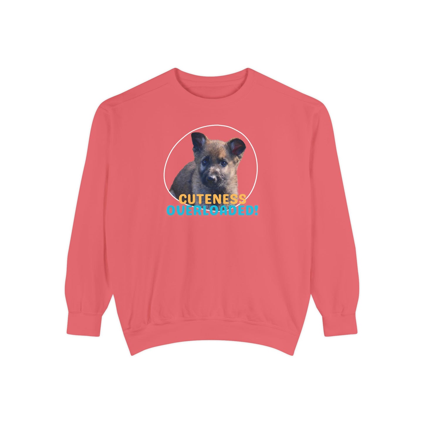 Unisex Dog Lover Hoodie With a Cute Sable German Shepherd Puppy and Caption Cuteness Overloaded