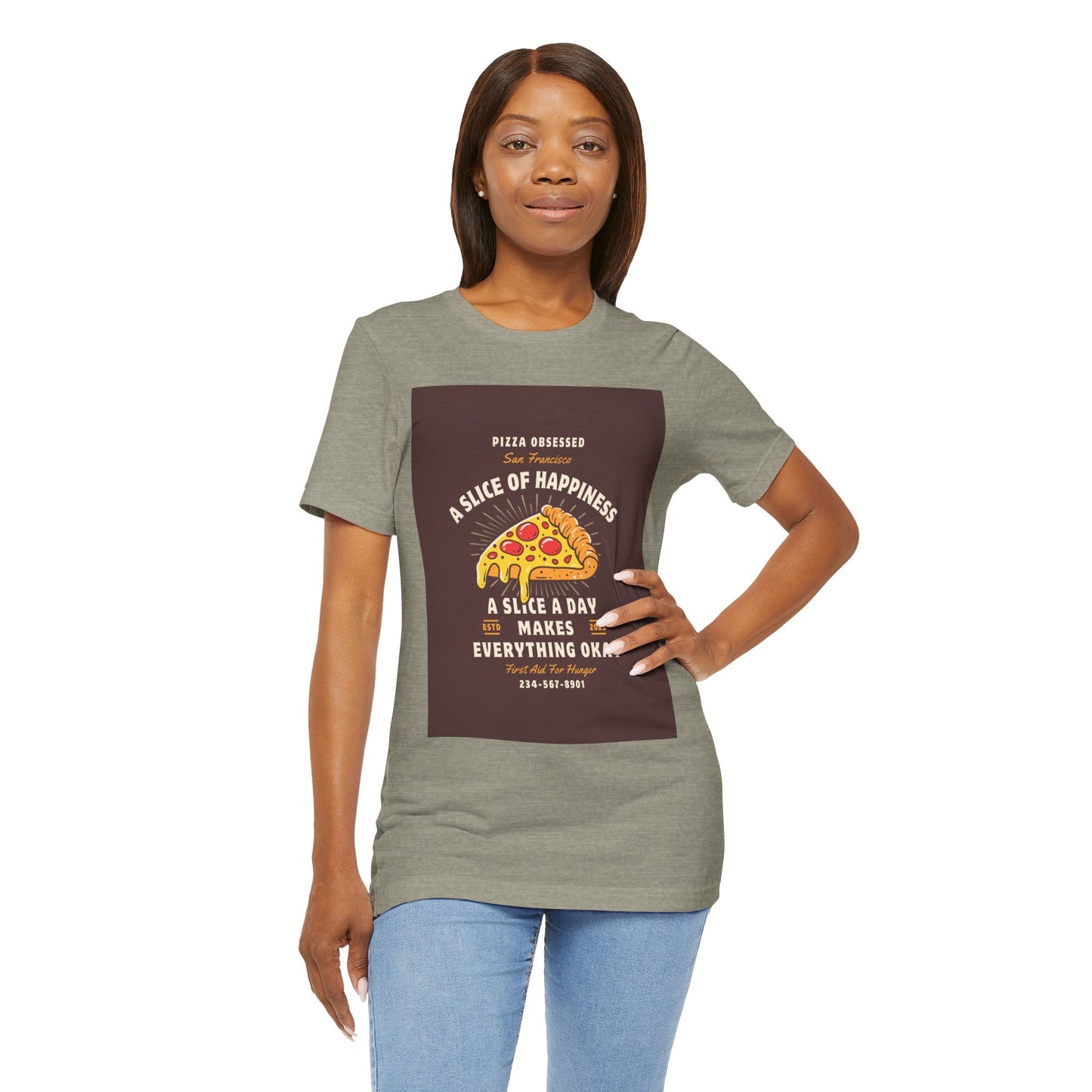 Pizza Lover's Happiness Tee, Fun Unisex T-Shirt, Casual Wear, Gift for Foodies, Pizza Party Attire, Comfortable Daily Shirt