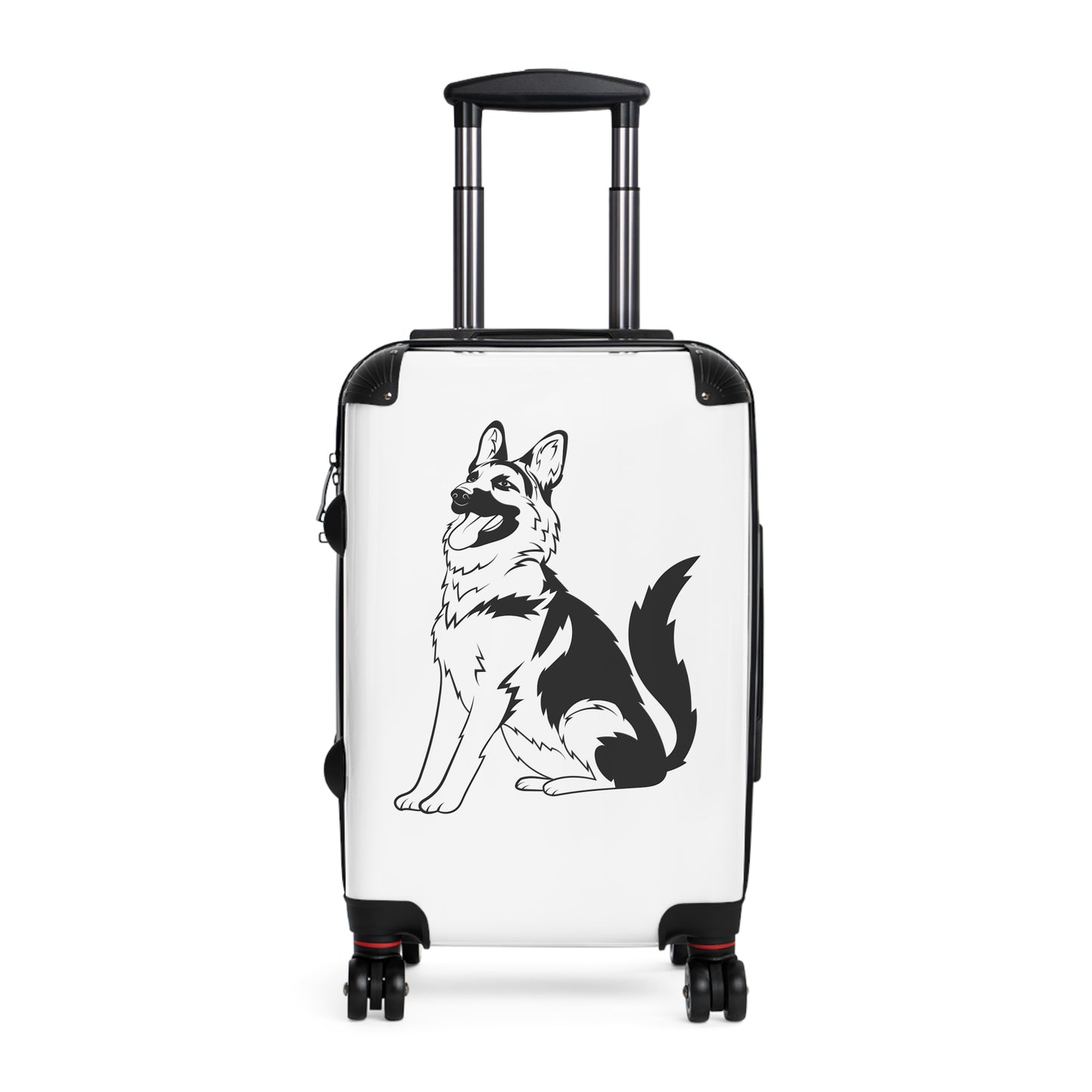 Travel Suitcase with Cool Dog Design - A German Shepherd Sloppily Sitting