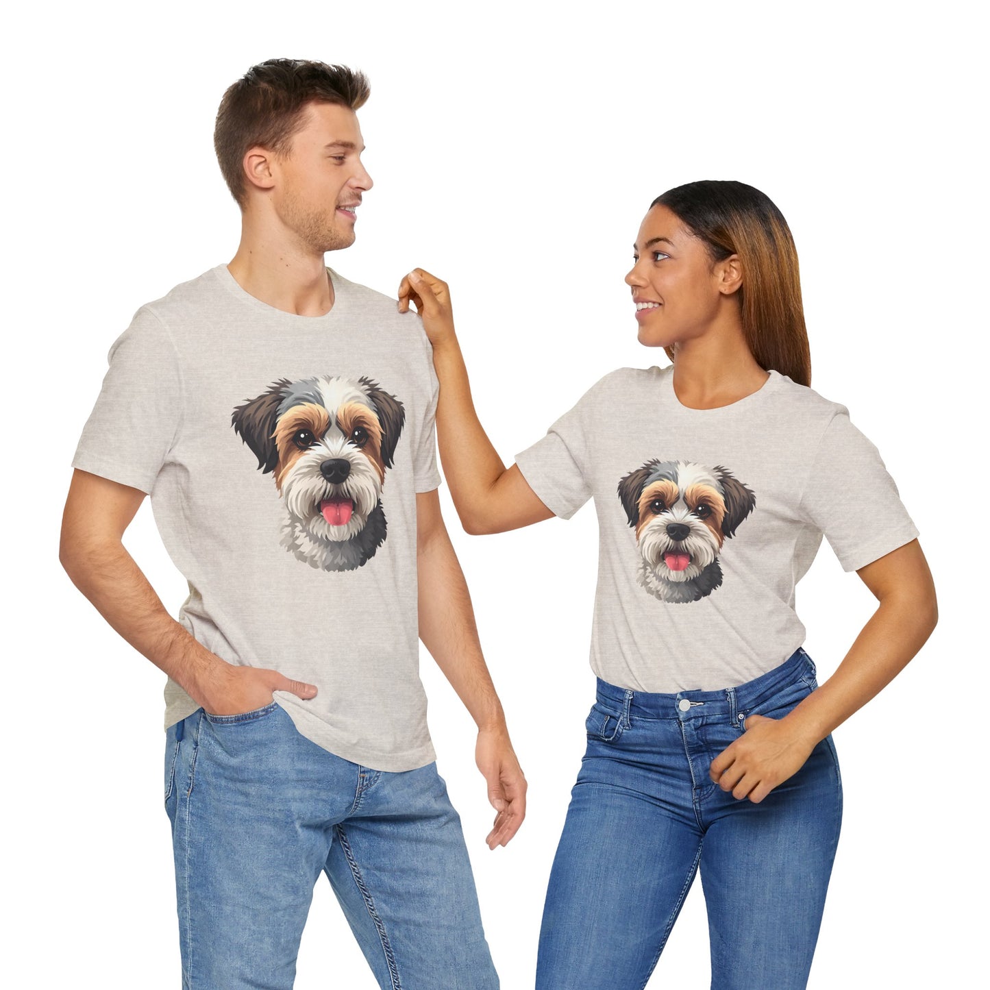 Unisex Dog Lover T-Shirt Featuring a 3D Design of Cute Fluffy Bichon Frise Mix | Gift for Dog Owners