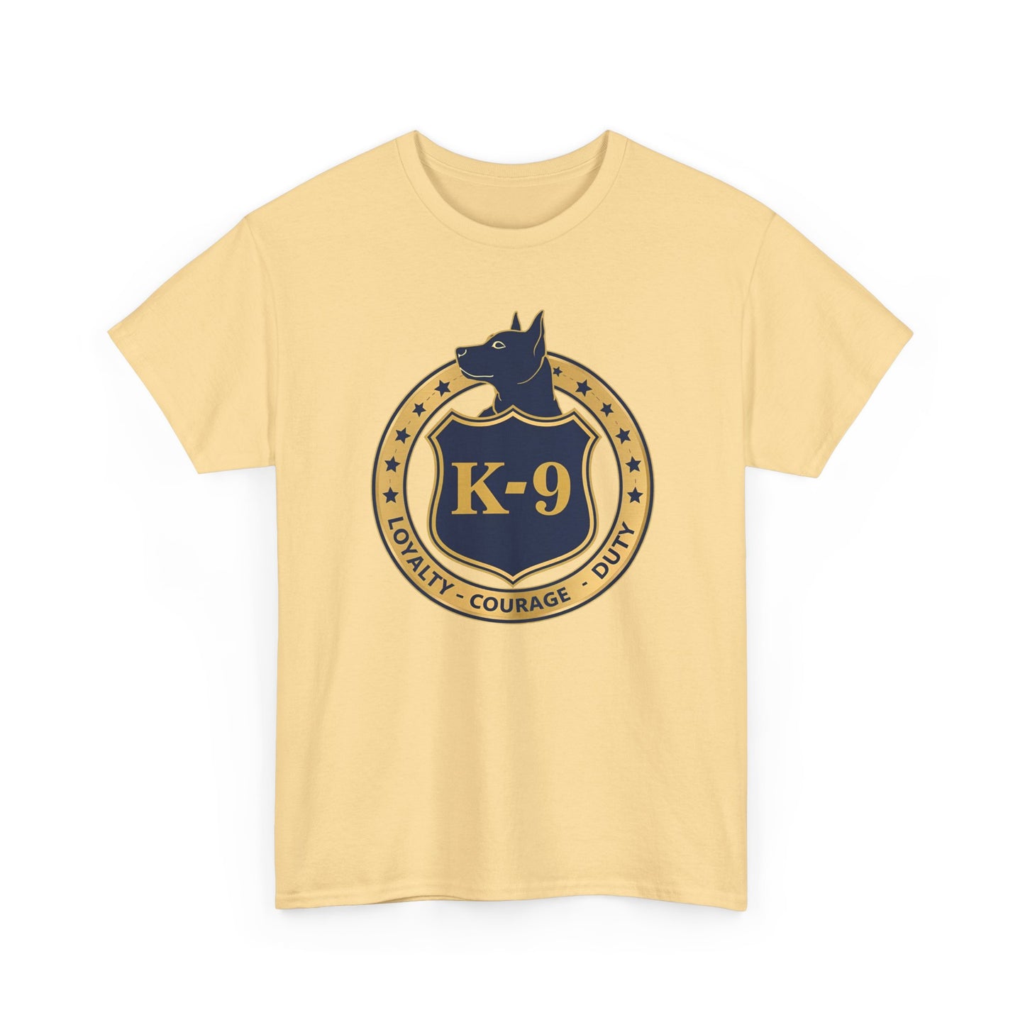 K-9 Police Unisex Heavy Cotton Tee - Loyalty Courage Duty | Dog Lover Gift, Law Enforcement Apparel, Dog Training Shirt