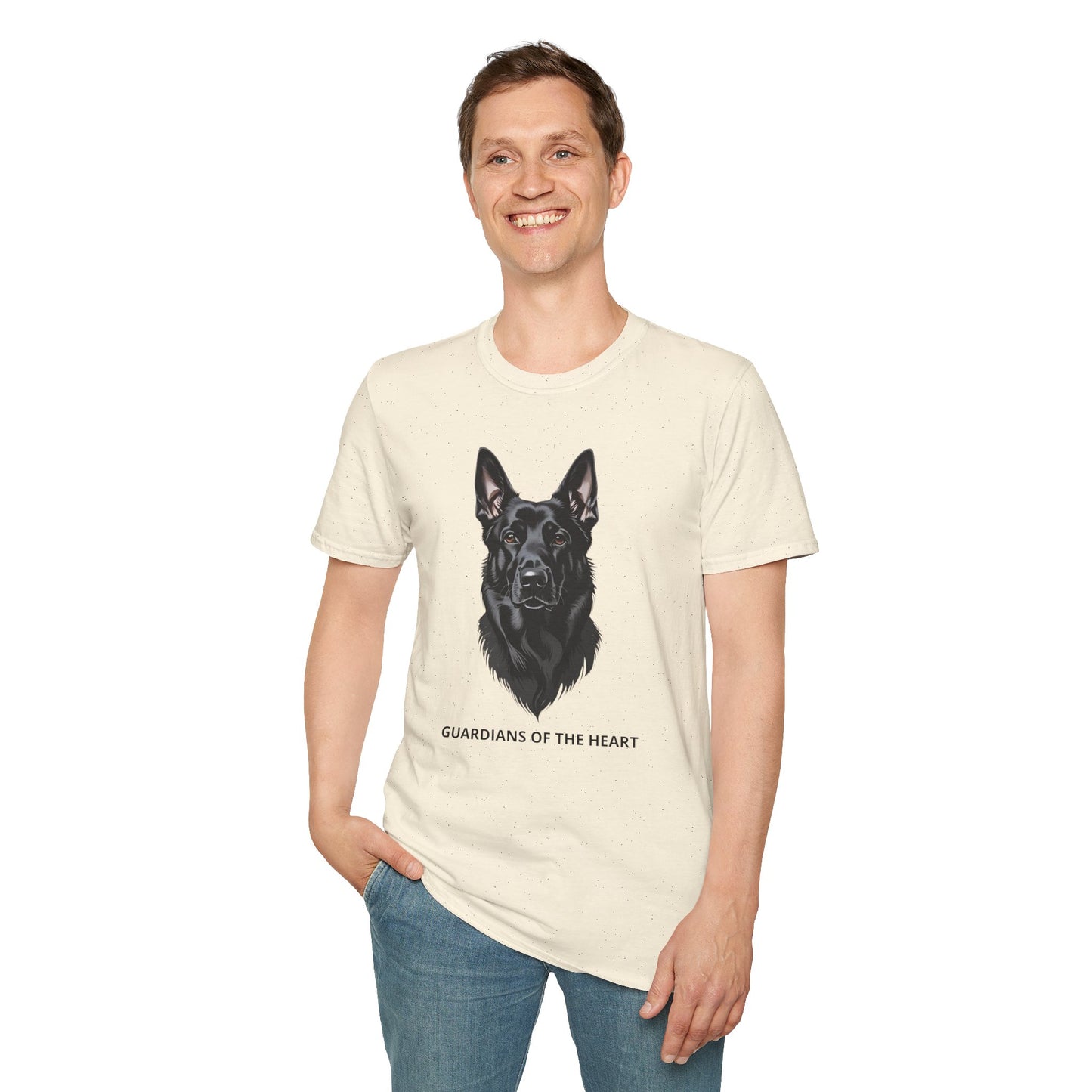 Guardians of the Heart Black German Shepherd T-Shirt, Dog Lover Shirt, Pet Memorial Tee, Unisex Animal T-Shirt, Gift for Dog Owners