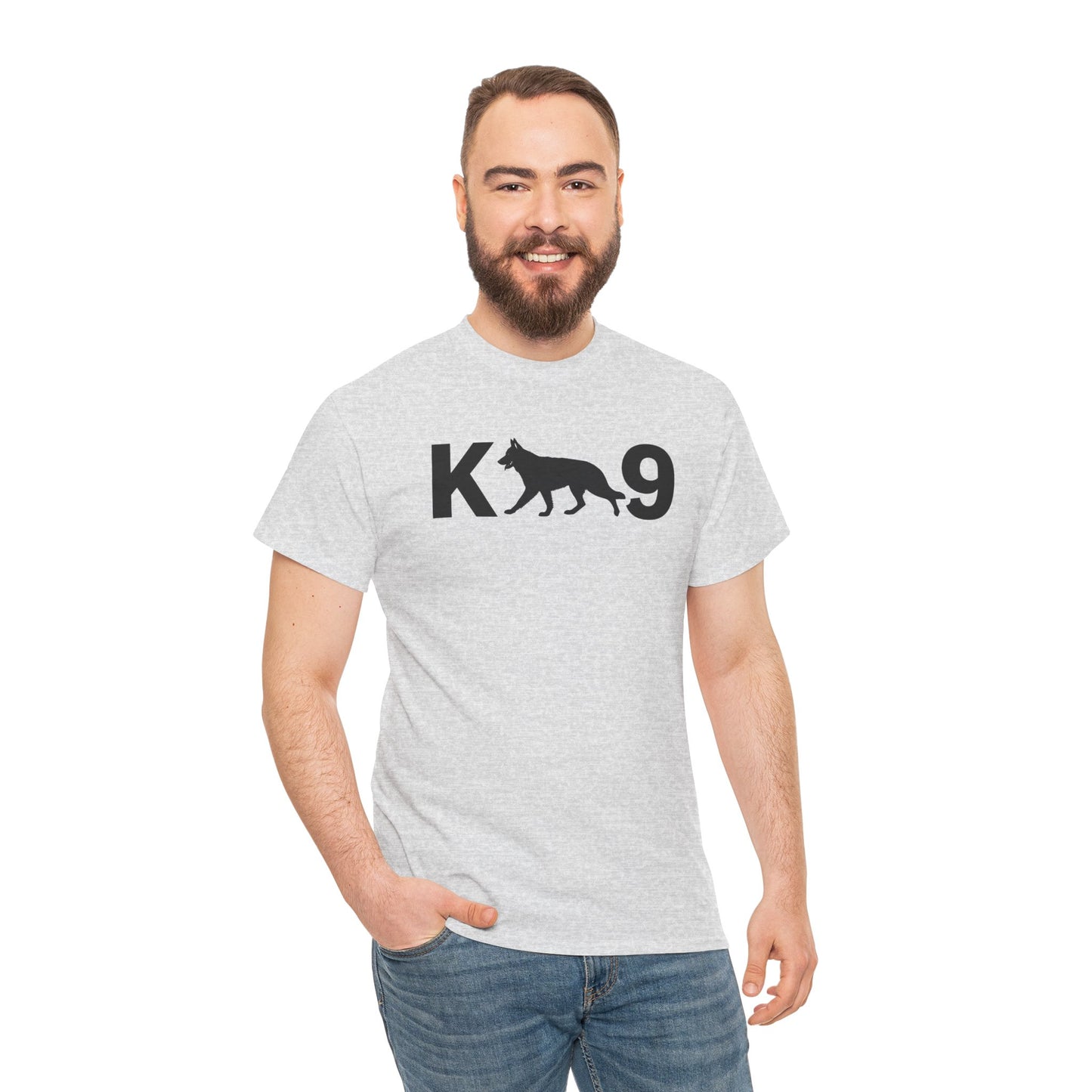 Black German Shepherd K9 Unisex Heavy Cotton Tee - Perfect for Dog Lovers, Pet Owners