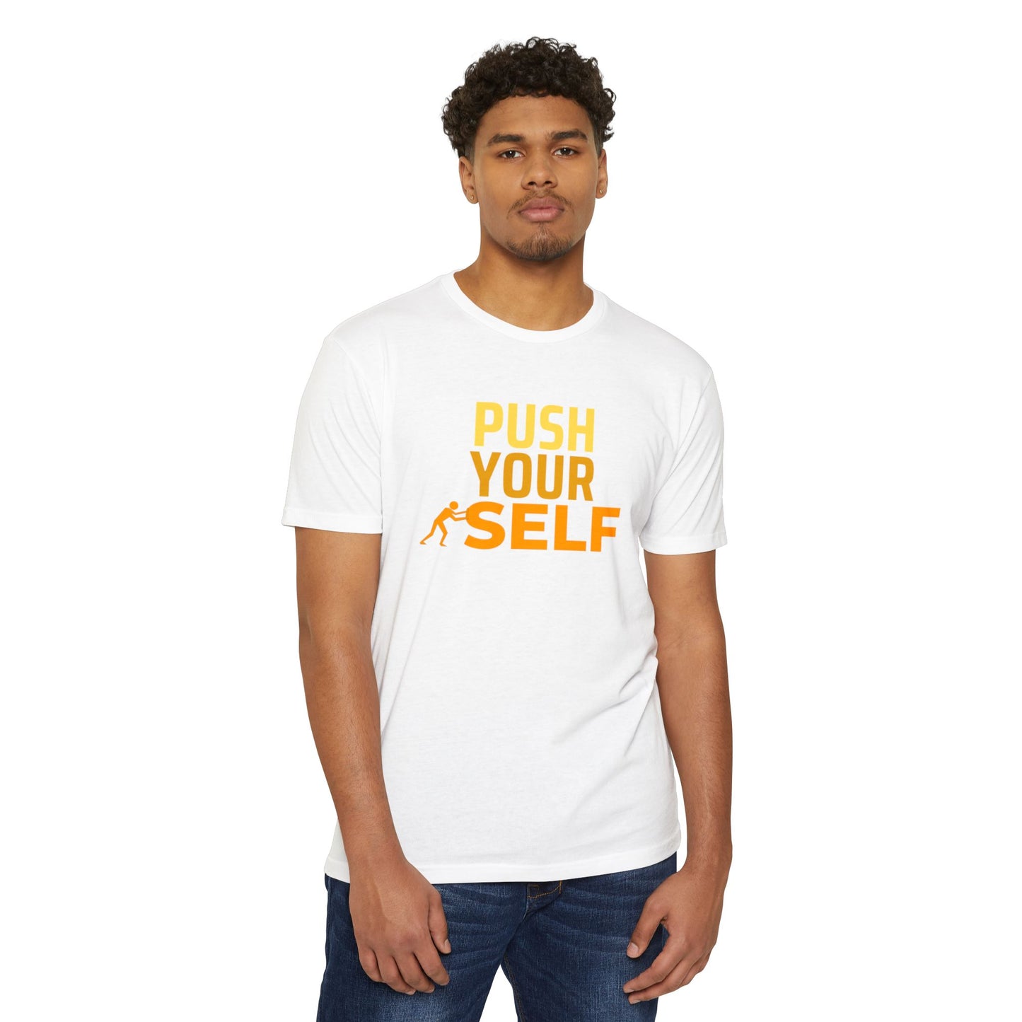 Motivational Fitness T-Shirt – "Push Your Self" - Cool Graphic Tee, Workout Shirt, Gift for Gym Lovers, Unisex Activewear, Casual Wear