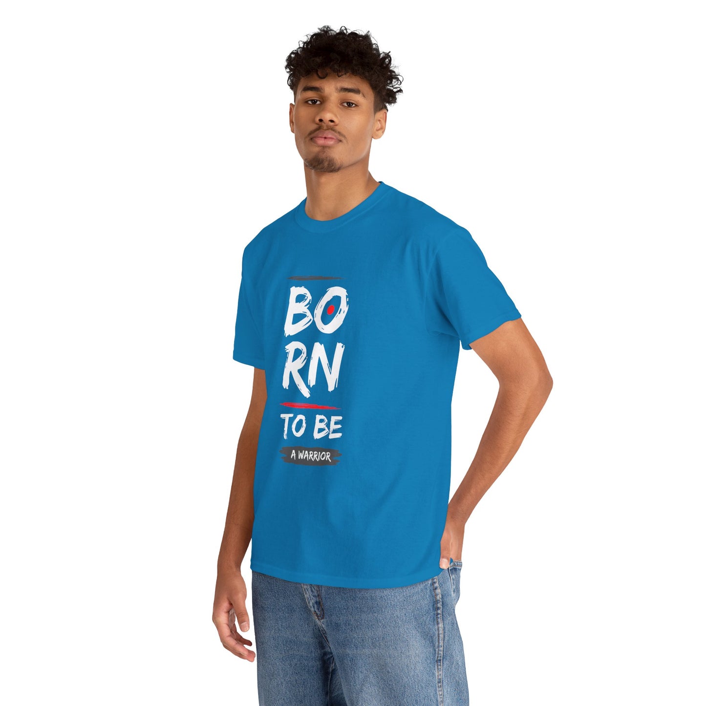 Born to Be a Warrior Unisex Heavy Cotton Tee, Inspirational Shirt for Veterans, Motivational Gift, Fitness Apparel, Casual Wear