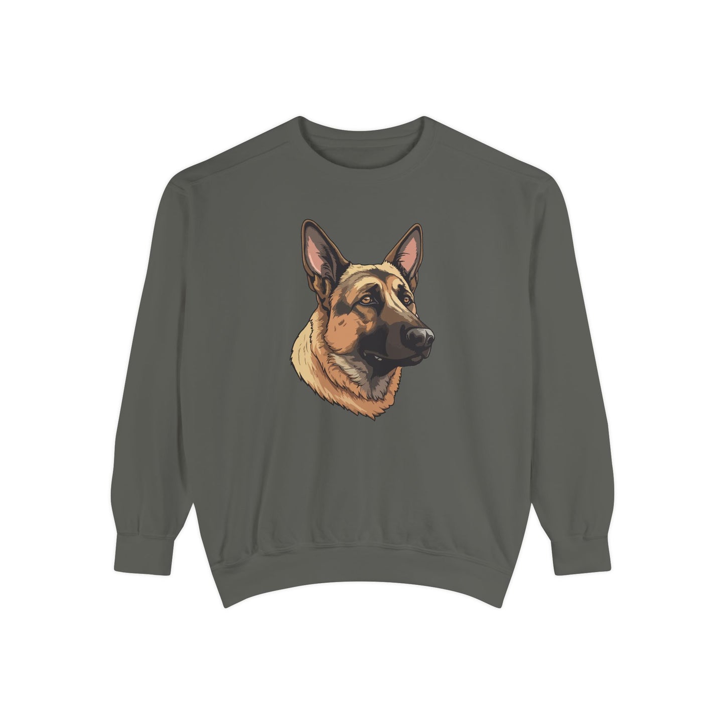 Unisex Dog Lover Sweatshirt With a Close Up Graphic of Serious German Shepherd