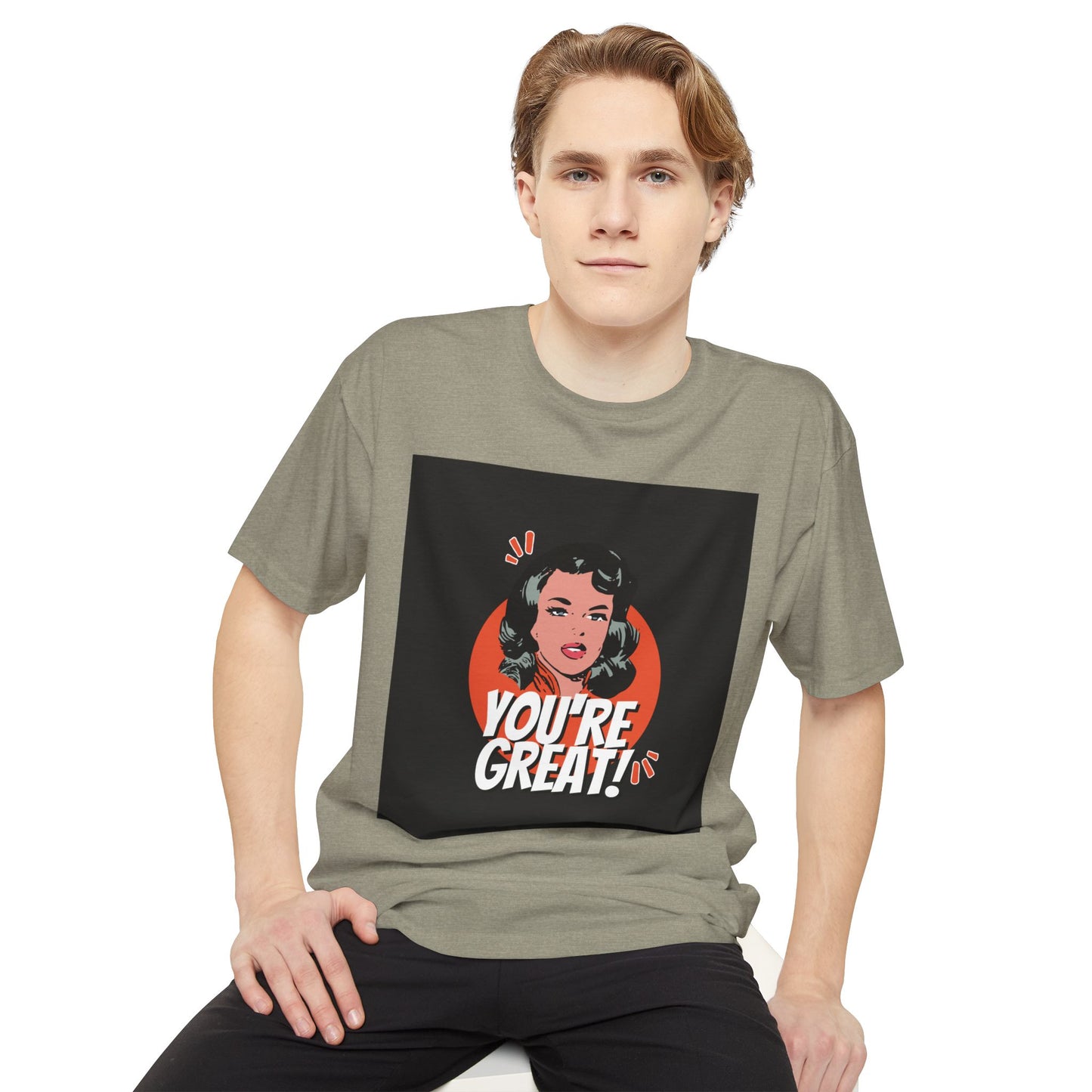 Unisex Long Body Urban Tee - "You're Great!" Graphic Tee, Casual Streetwear, Positive Affirmation Shirt, Gift for Friends, Everyday Style
