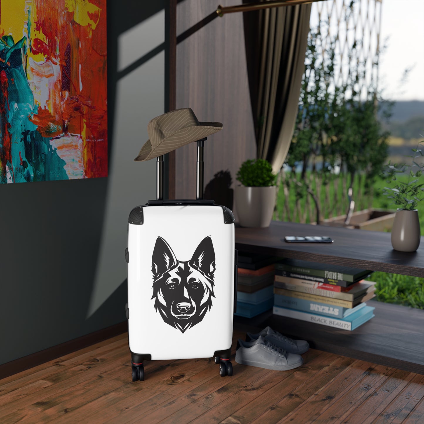 Stylish Dog-Lover Suitcase with German Shepherd Design - Ideal for Travel and Pet Owners