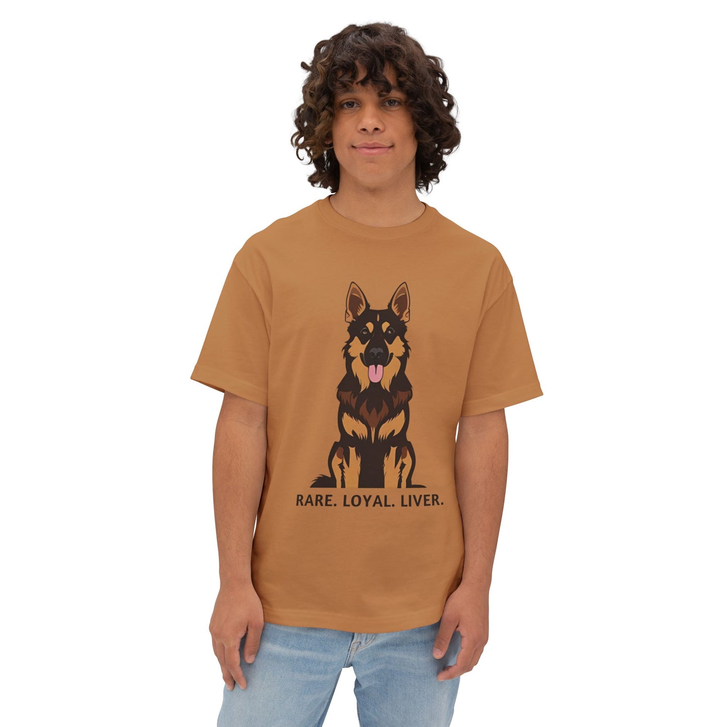 Liver German Shepherd Lover's Boxy Tee - Rare, Loyal, Liver | Pet Lover Gift, Dog Shirt, Animal Lover Style, Unisex T-Shirt, Casual Wear