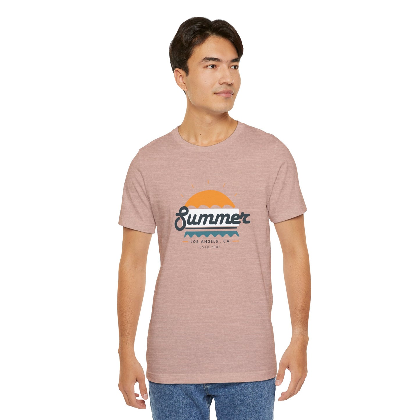 Summer Vibes Unisex Jersey Short Sleeve Tee, Beach Shirt, Casual Summer Wear, Gift for Friends, Coastal Adventure Top, LA Style Tee