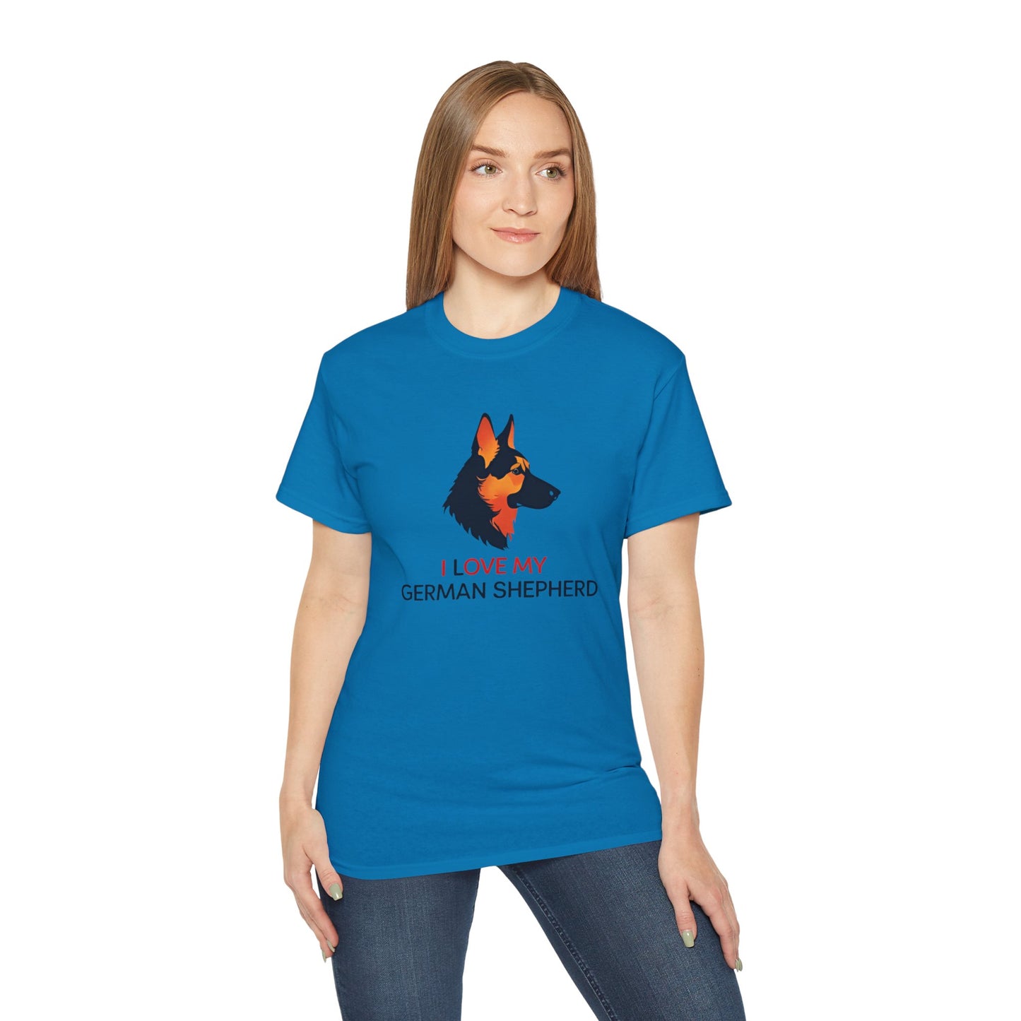 German Shepherd Lovers Unisex Ultra Cotton Tee - "I Love My German Shepherd", Dog Owner Gift, Canine Apparel, Pet Lover T-Shirt