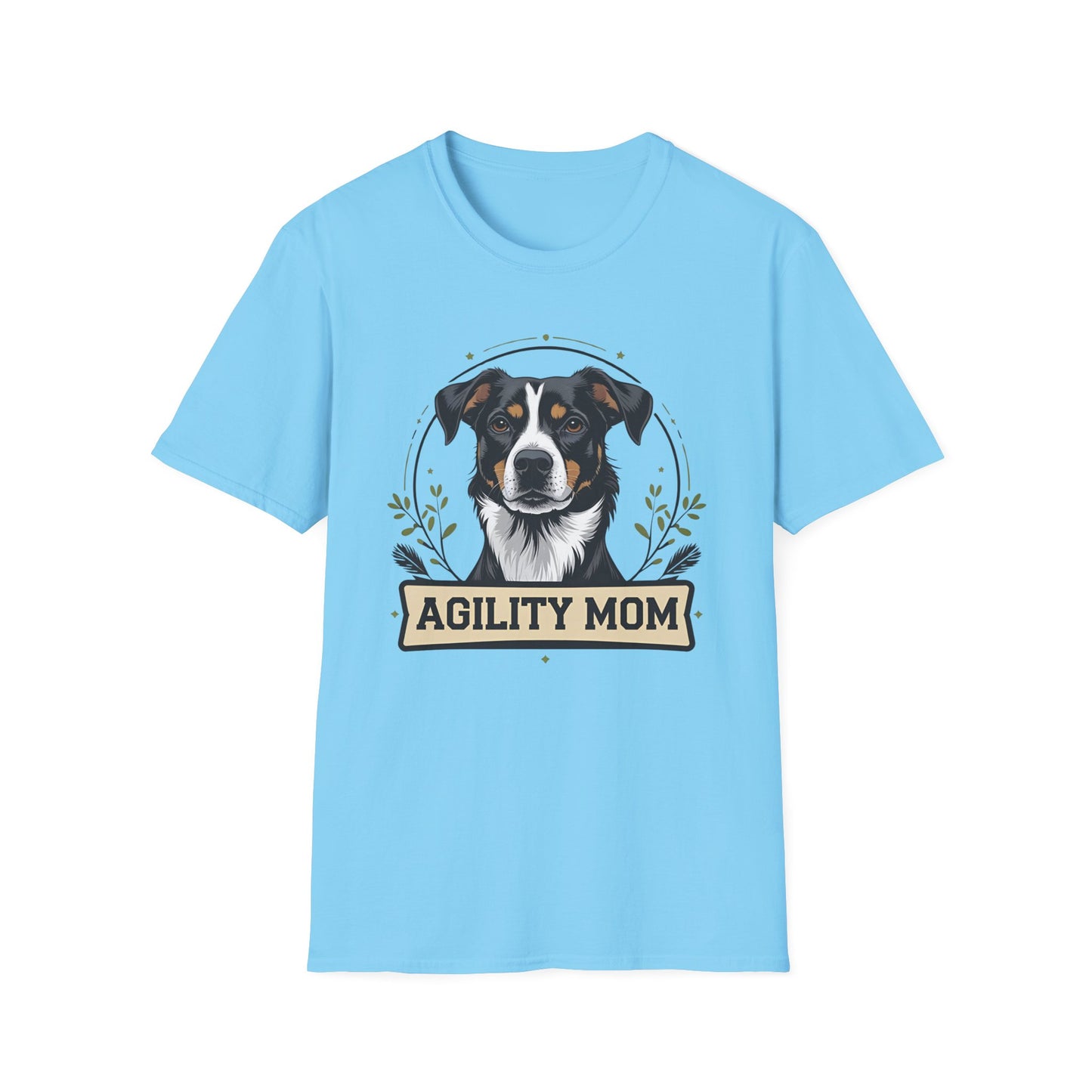 Agility Mom Unisex Softstyle T-Shirt | Perfect Gift for Dog Lovers, Pet Moms, Agility Enthusiasts, Women’s Dog Apparel, Casual Wear