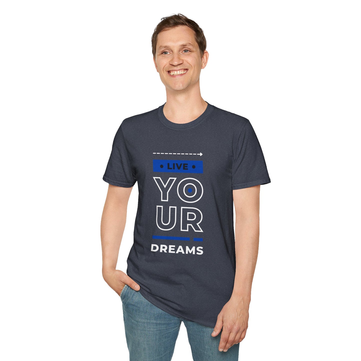 Live Your Dreams Unisex Softstyle T-Shirt, Inspirational Tee, Motivational Gift, Casual Wear, Daily Reminder, Empowerment Top