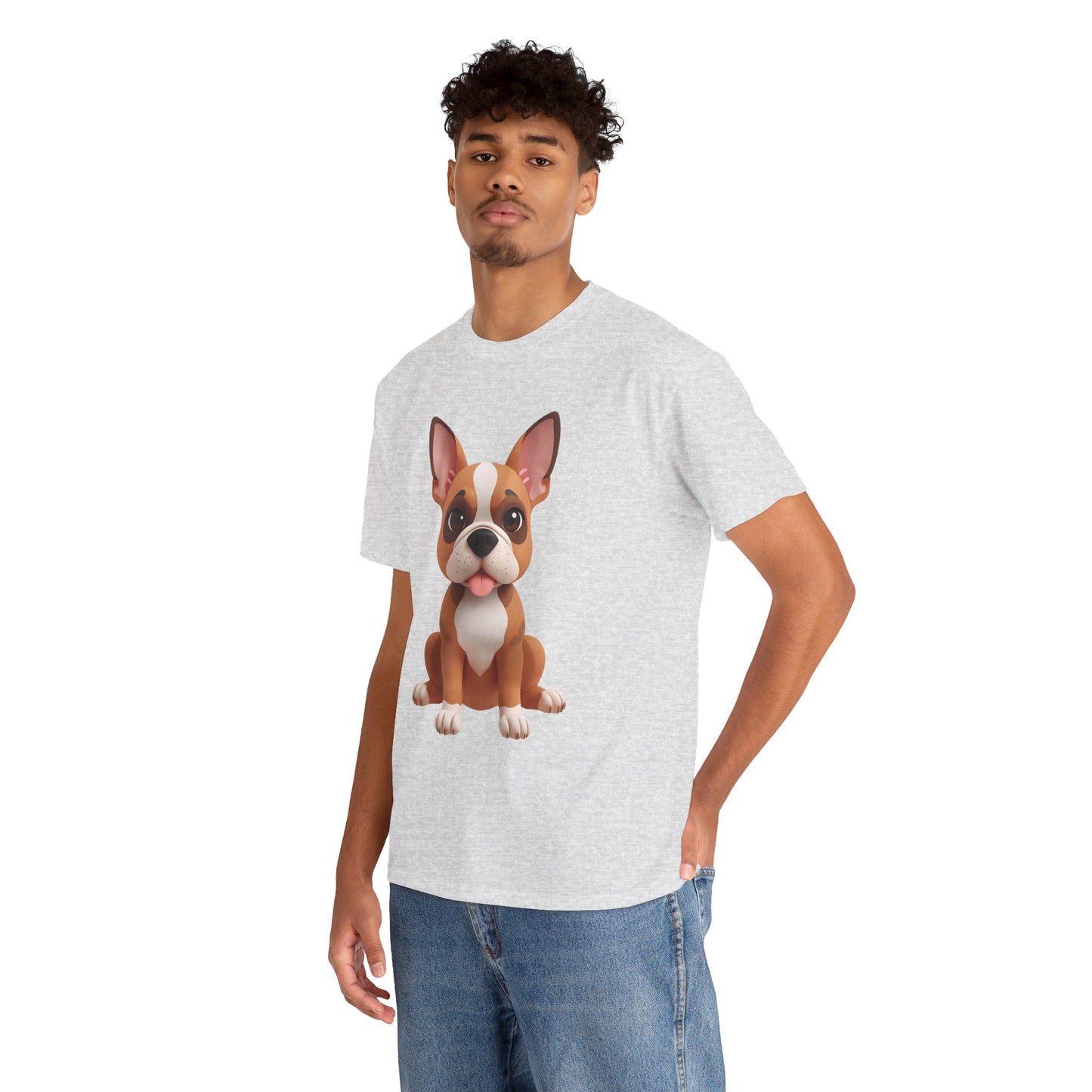 Cute 3D French Bulldog T-Shirt Unisex Heavy Cotton Tee, Dog Lover Gift