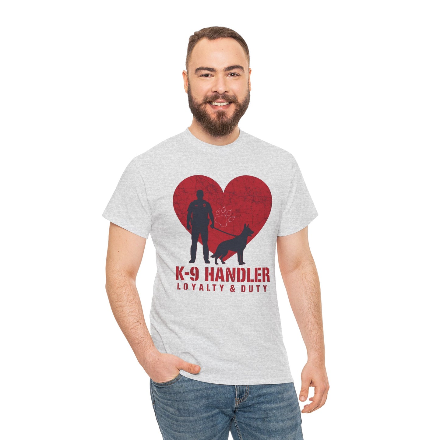 K-9 Handler Heavy Cotton Tee - Loyalty & Duty Shirt, Dog Lover Gift