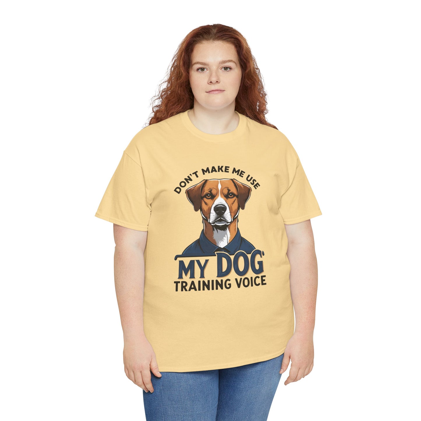 Dog Training T-Shirt - Don't Make Me Use My Dog Training Voice | Perfect Gift for Dog Owners, Casual Wear, Funny Dog Humor Shirt, Pet Training Apparel