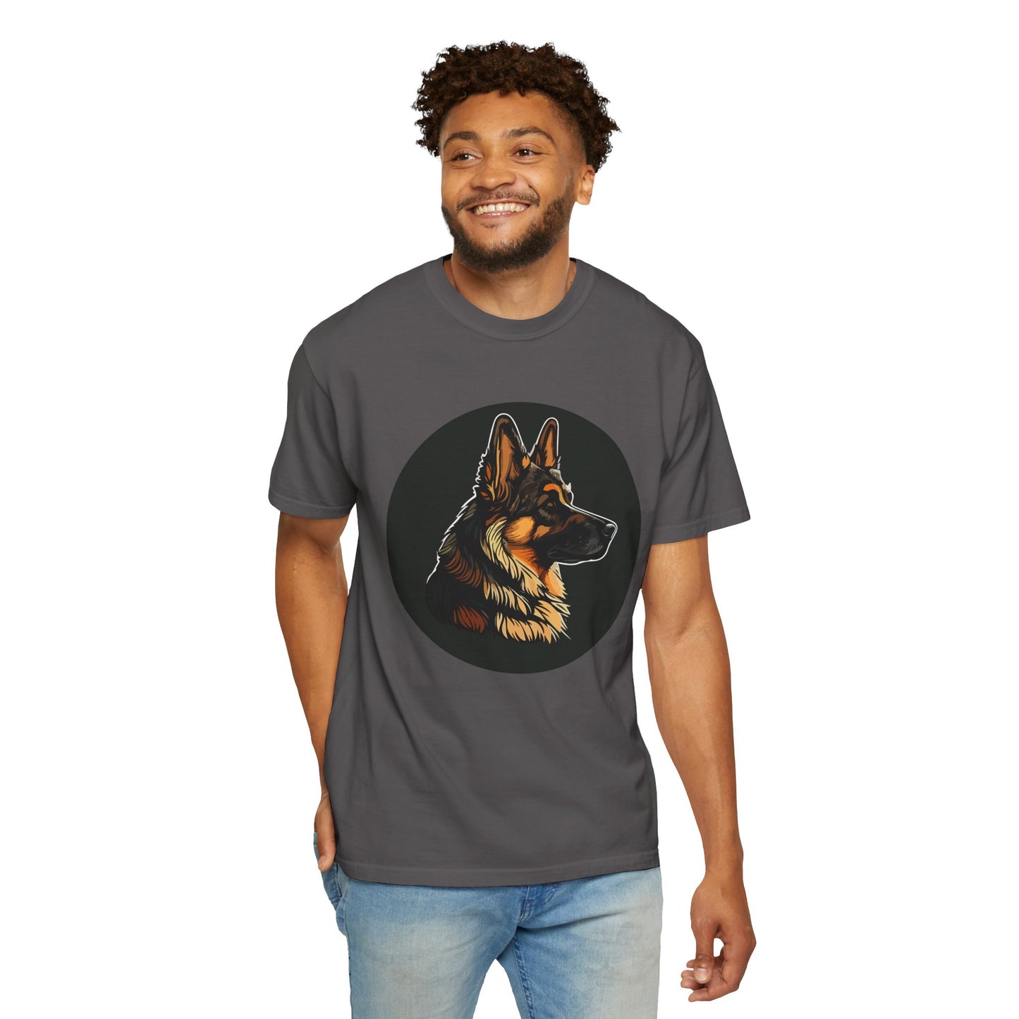 Unisex T-Shirt With Close Up Graphic of German Shepherd | Casual Pet Apparel