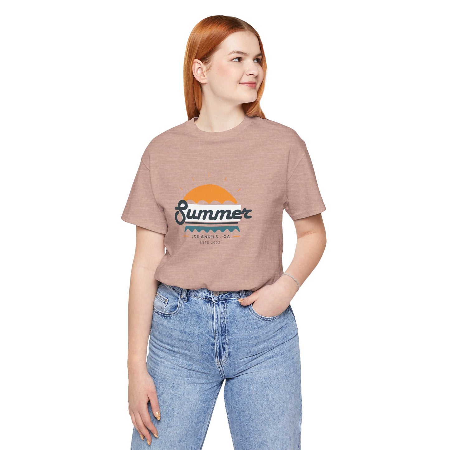 Summer Vibes Unisex Jersey Short Sleeve Tee, Beach Shirt, Casual Summer Wear, Gift for Friends, Coastal Adventure Top, LA Style Tee