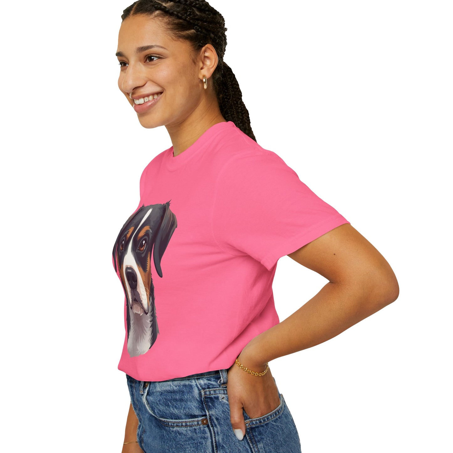 Unisex Tricolor Dog's 3D Design T-Shirt, Gift for Dog Owners, Animal Lover Apparel