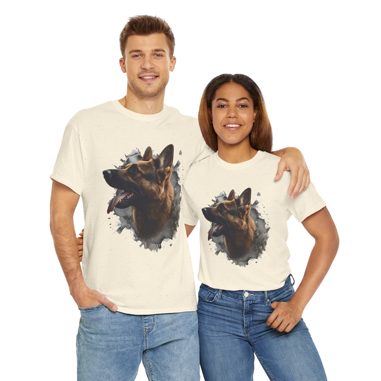 German Shepherd Lover Tee With 3D Design, Unisex Cotton Shirt, Dog T-Shirt, Pet Lovers Gift, Animal Enthusiast Apparel
