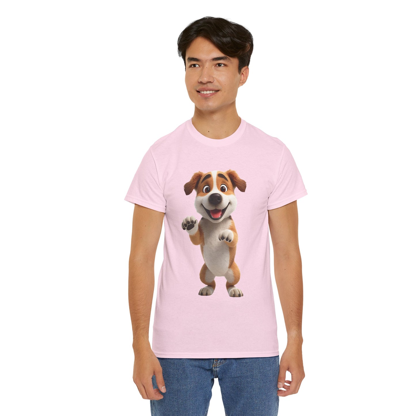 Cute Dog 3D Graphic Tee, Unisex Heavy Cotton T-Shirt, Dog Lover Gift, Fun Casual Wear