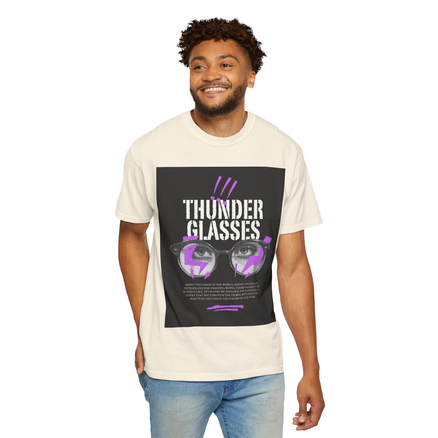 Thunder Glasses Unisex T-Shirt | Retro Graphic Tee for Music Lovers, Gift for Birthdays, Festivals, Unisex Style, Casual Wear