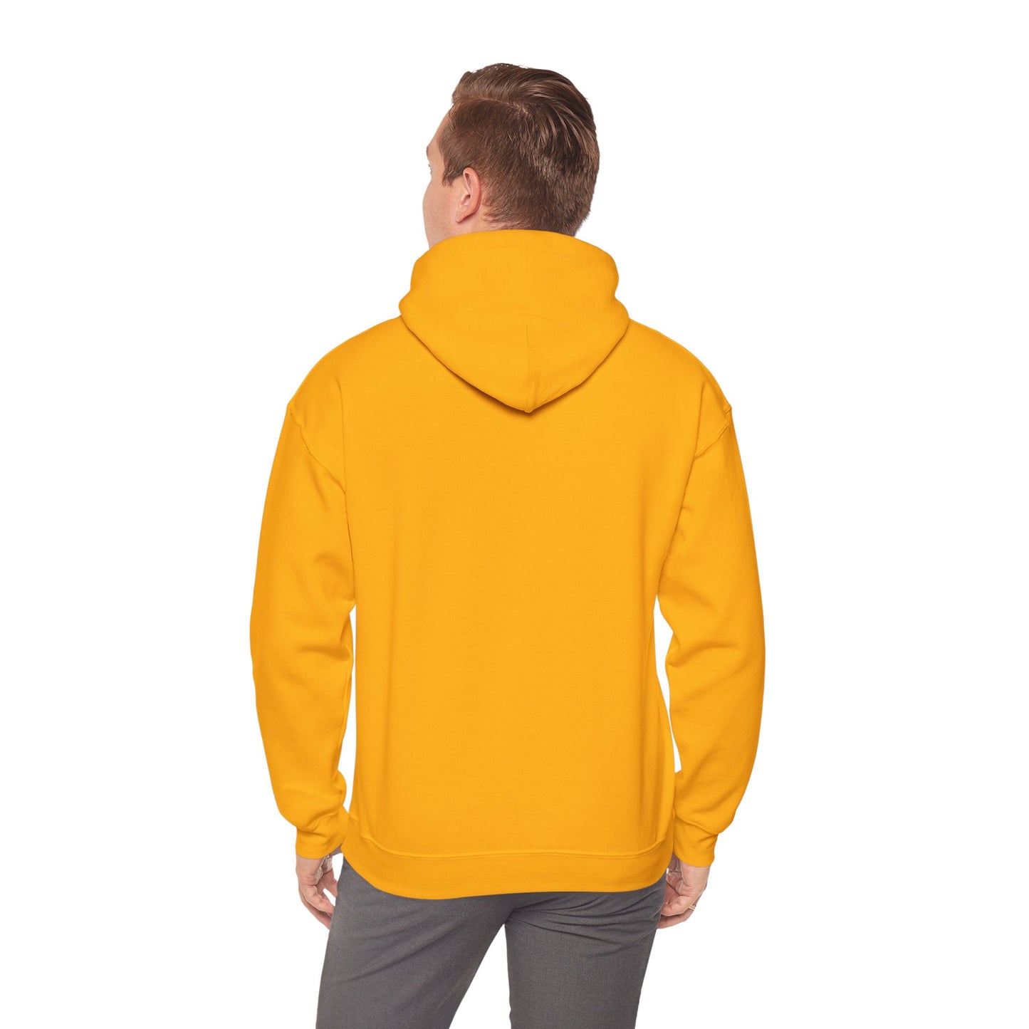 Unisex Dog Lover Hoodie With a Graphic of German Shepherd Wearing a Yellow Rain Coat