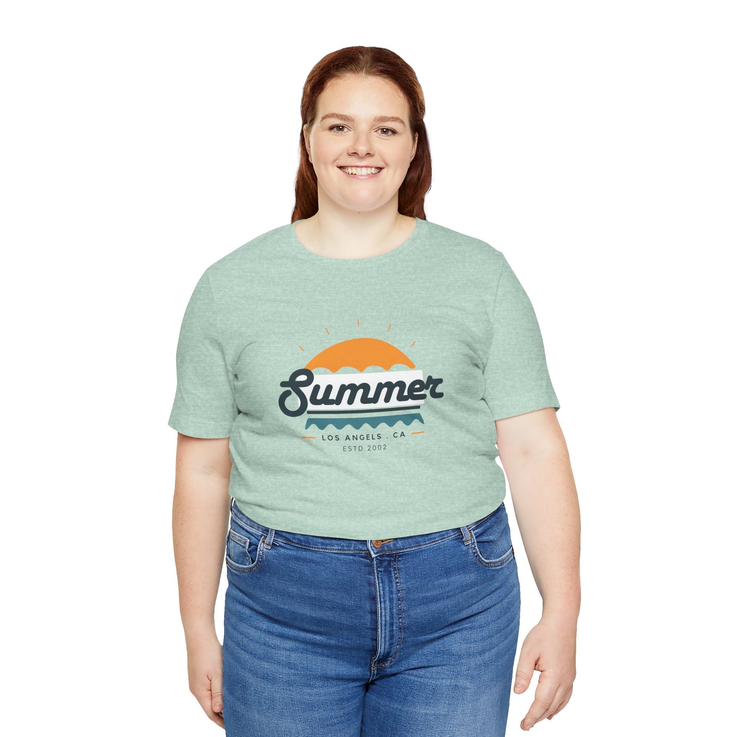 Summer Vibes Unisex Jersey Short Sleeve Tee, Beach Shirt, Casual Summer Wear, Gift for Friends, Coastal Adventure Top, LA Style Tee
