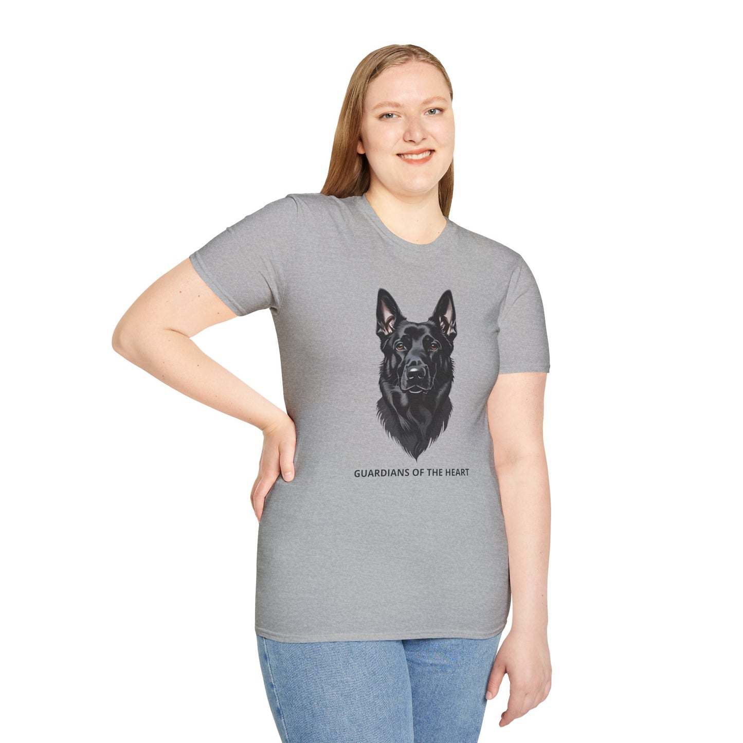 Guardians of the Heart Black German Shepherd T-Shirt, Dog Lover Shirt, Pet Memorial Tee, Unisex Animal T-Shirt, Gift for Dog Owners