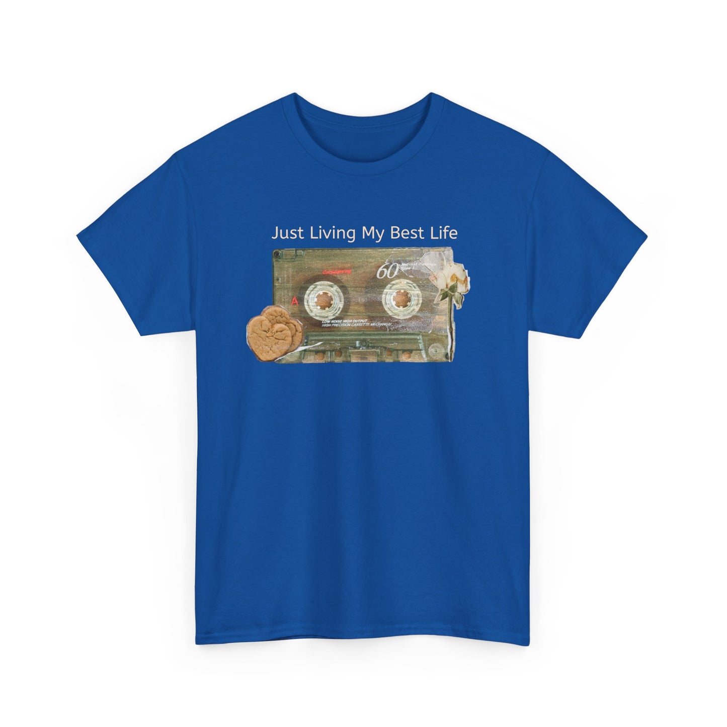 Just Living My Best Life Tee, Vintage Cassette T-Shirt, Casual Wear, Gift for Friends, Music Lover's Apparel