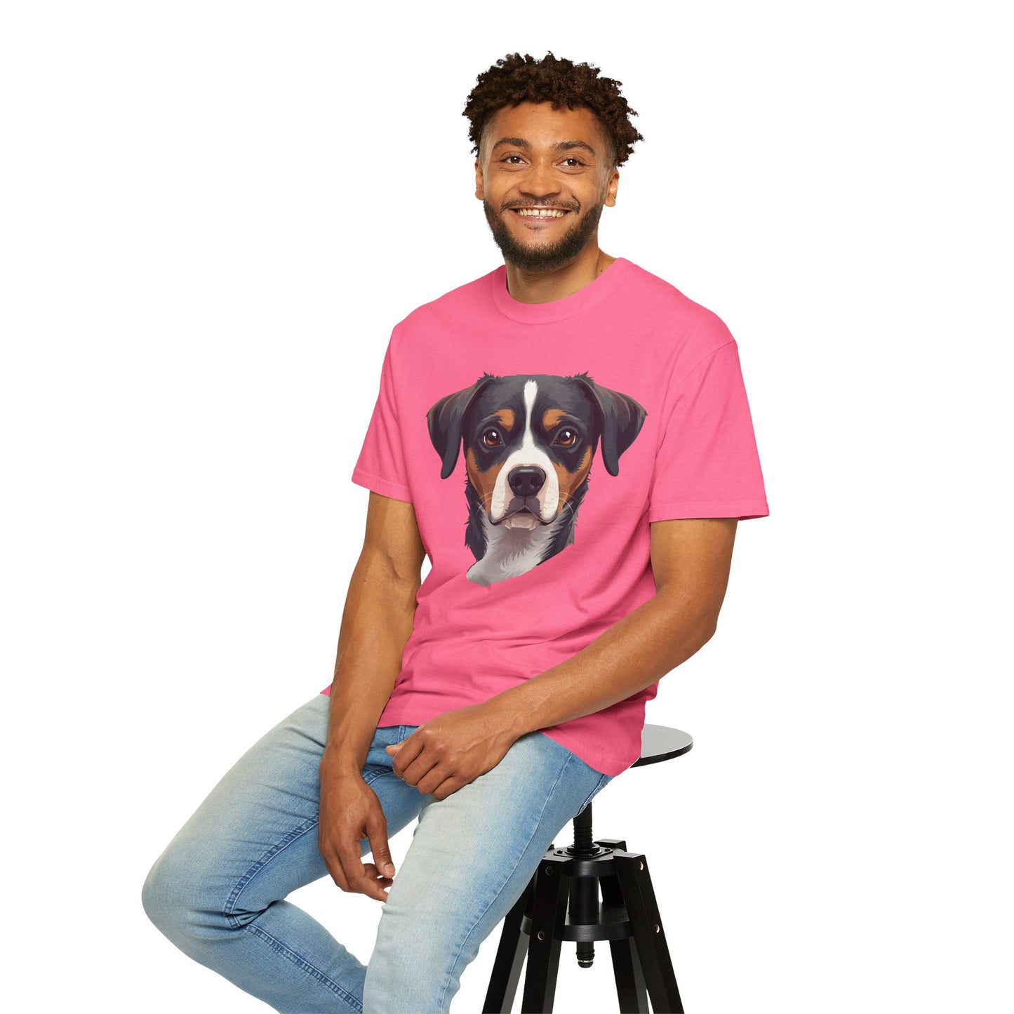Unisex Tricolor Dog's 3D Design T-Shirt, Gift for Dog Owners, Animal Lover Apparel
