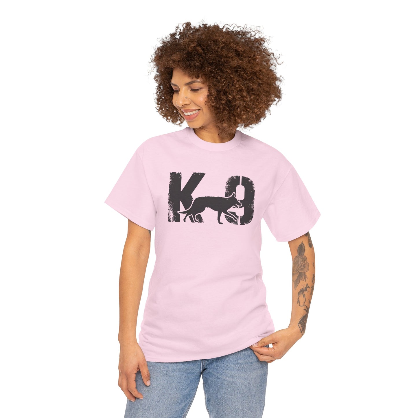 K-9 Dog Lover's Unisex Heavy Cotton Tee | T-Shirt for K-9 Handler | Dog Between K and 9 Design