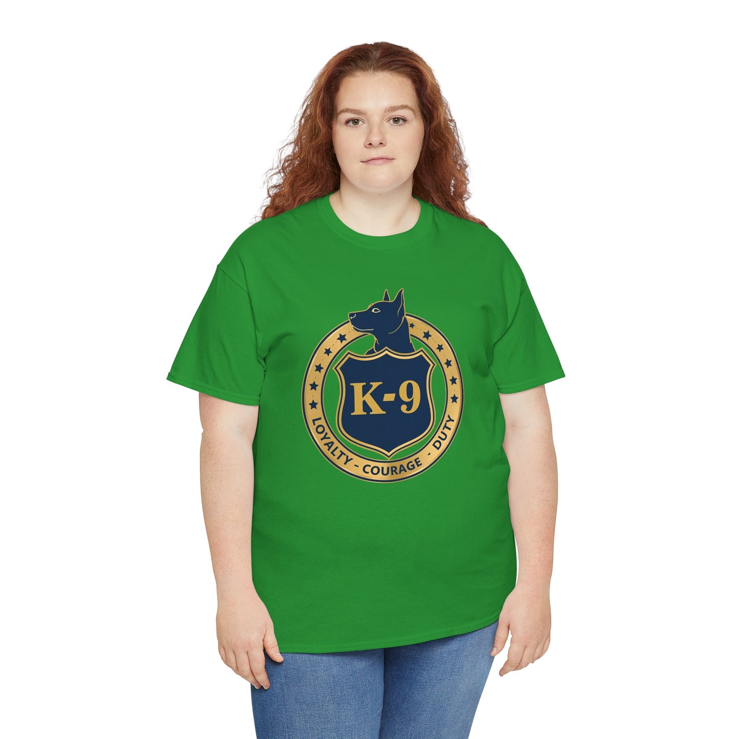 K-9 Police Unisex Heavy Cotton Tee - Loyalty Courage Duty | Dog Lover Gift, Law Enforcement Apparel, Dog Training Shirt