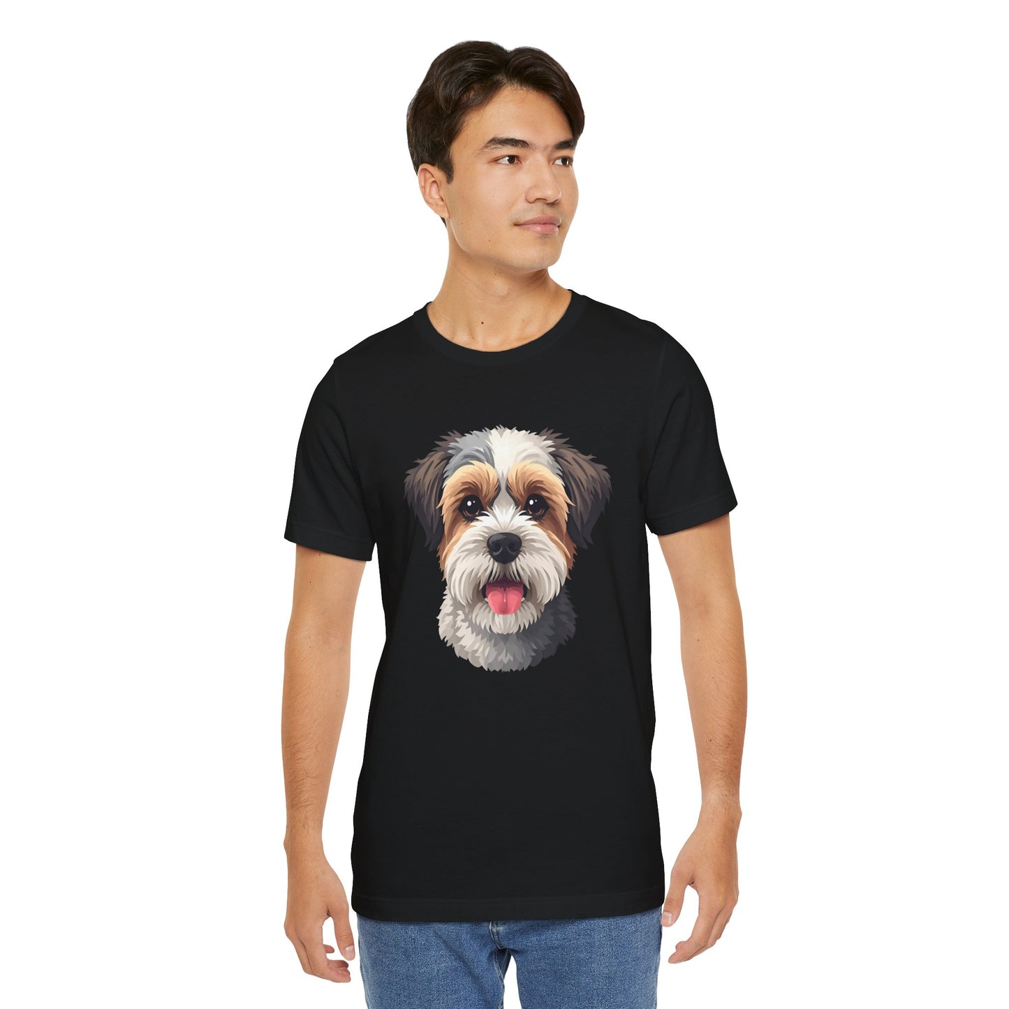 Unisex Dog Lover T-Shirt Featuring a 3D Design of Cute Fluffy Bichon Frise Mix | Gift for Dog Owners