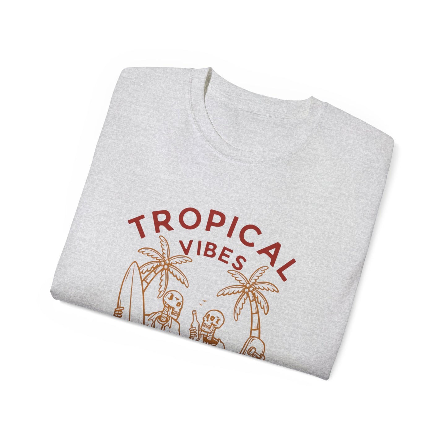 Tropical Vibes Unisex Cotton Tee, Fun Summer Shirt, Vacation Outfit, Beach Party Apparel, Good Times Graphic Tee