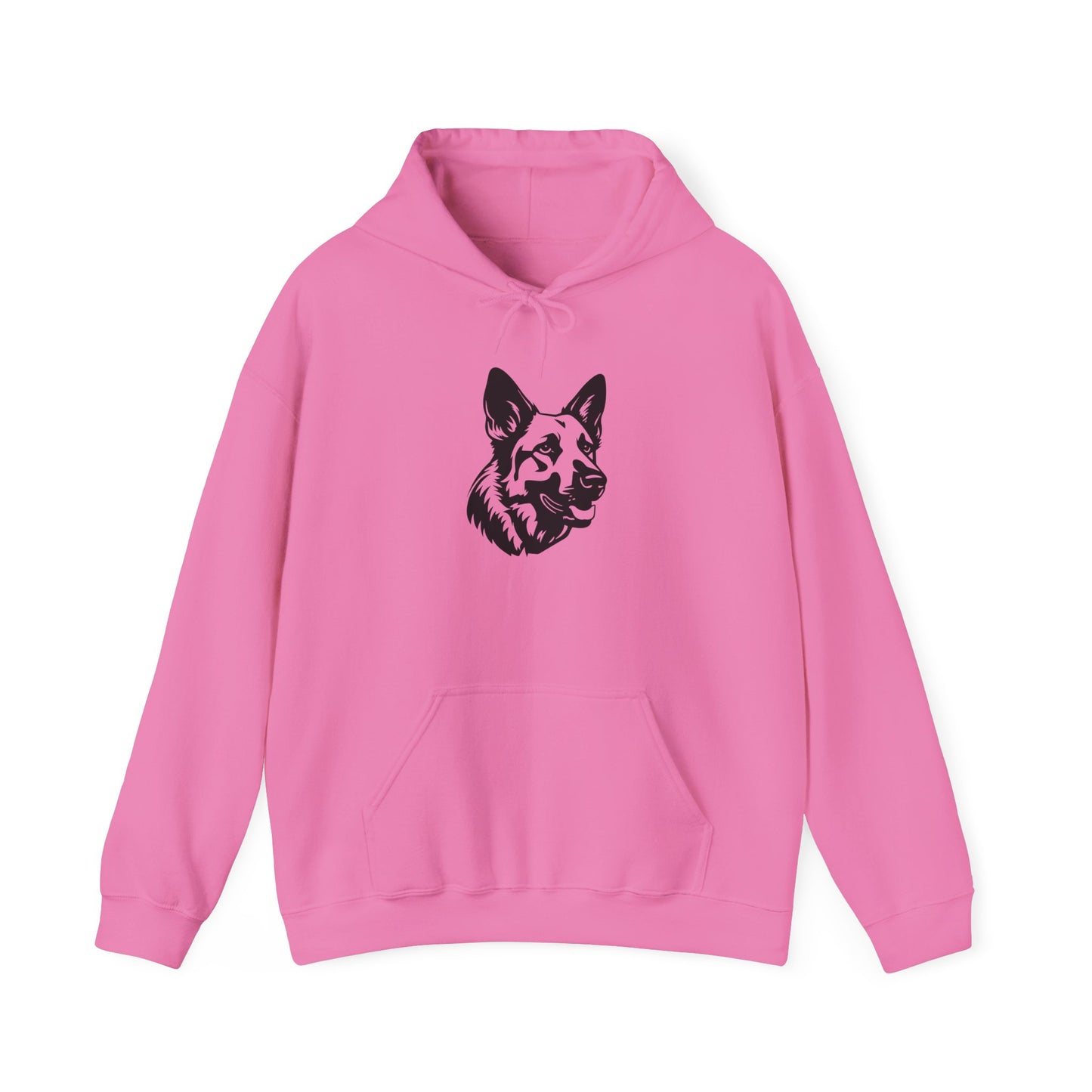 Unisex Dog Lover Hoodie With a Close Up Graphic of Black and White German Shepherd Mouth Opened