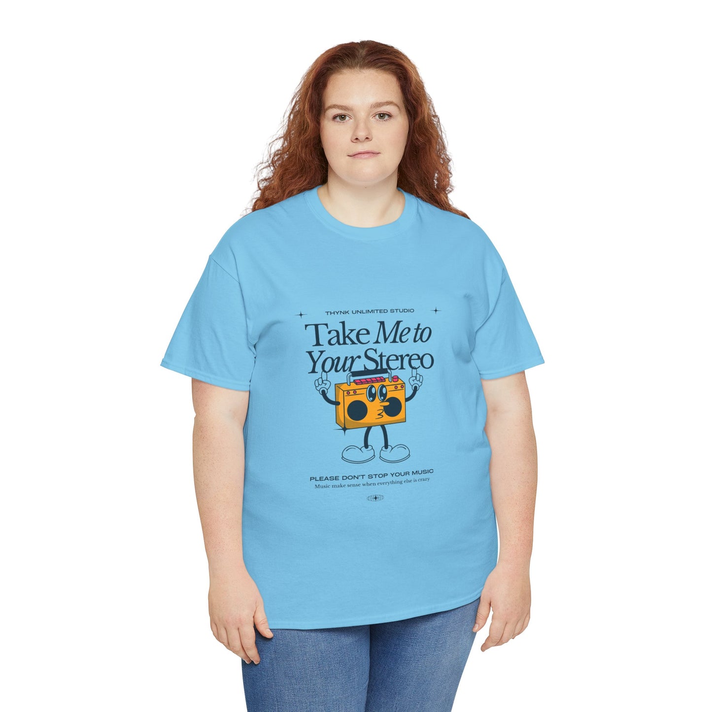 Retro Music Lover Tee - Take Me To Your Stereo, Vintage Style Shirt, Graphic T-Shirt, Unisex Cotton Top, Perfect Gift for Musicians, Summer Outfit