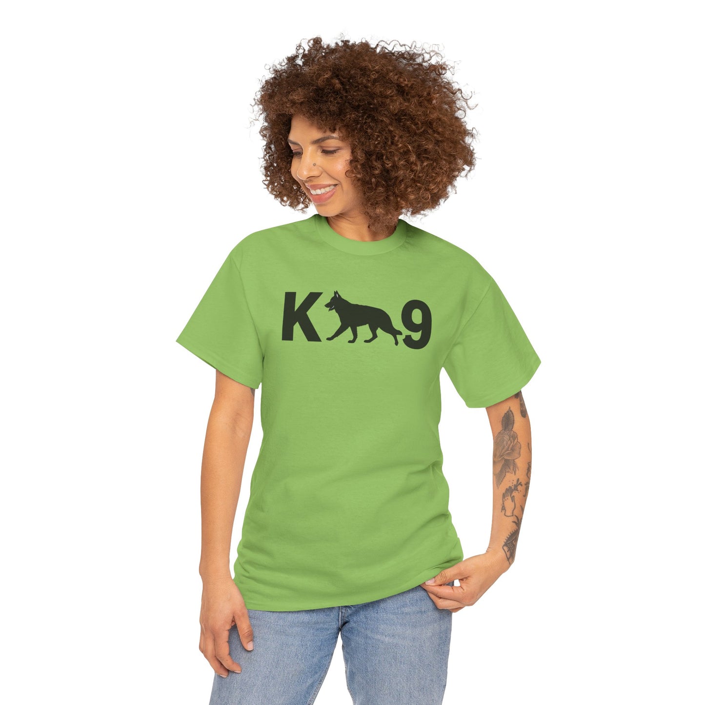 Black German Shepherd K9 Unisex Heavy Cotton Tee - Perfect for Dog Lovers, Pet Owners