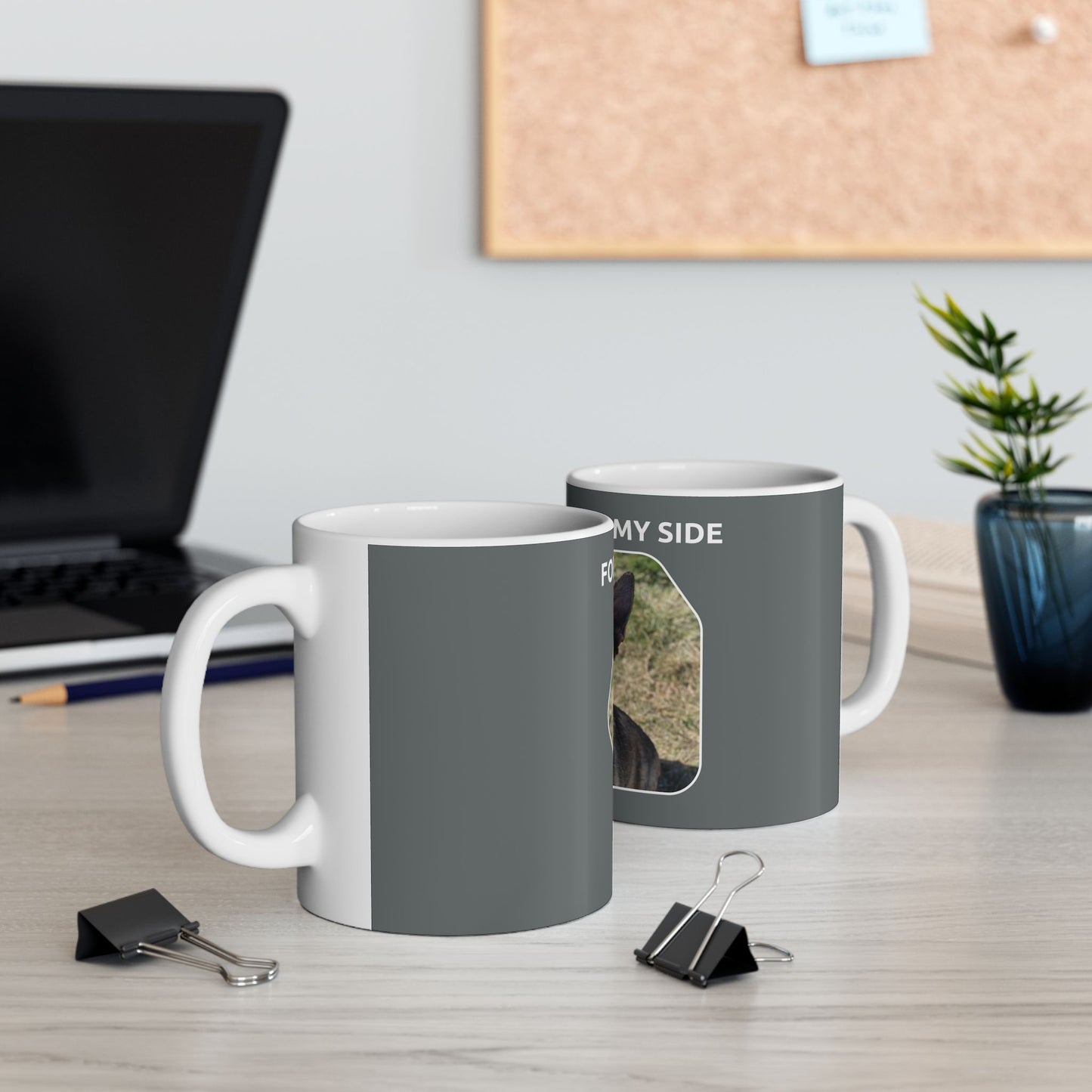 Ceramic Dog Lover Mug With a Sable German Shepherd and Caption Forever By My Side