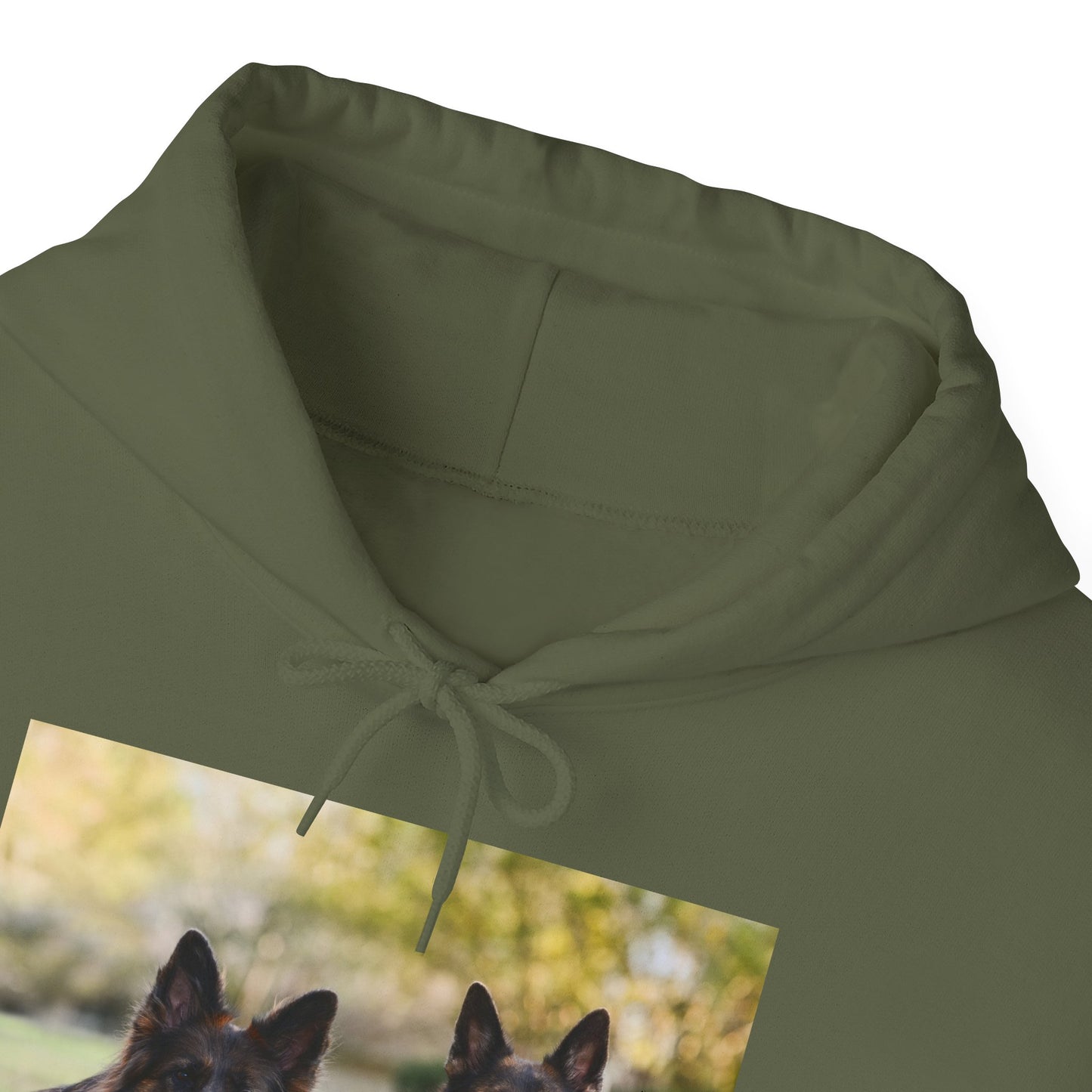 A Unisex Dog Lover Hoodie With Two German Shepherds Lying On The Ground Leaving Tongues Out