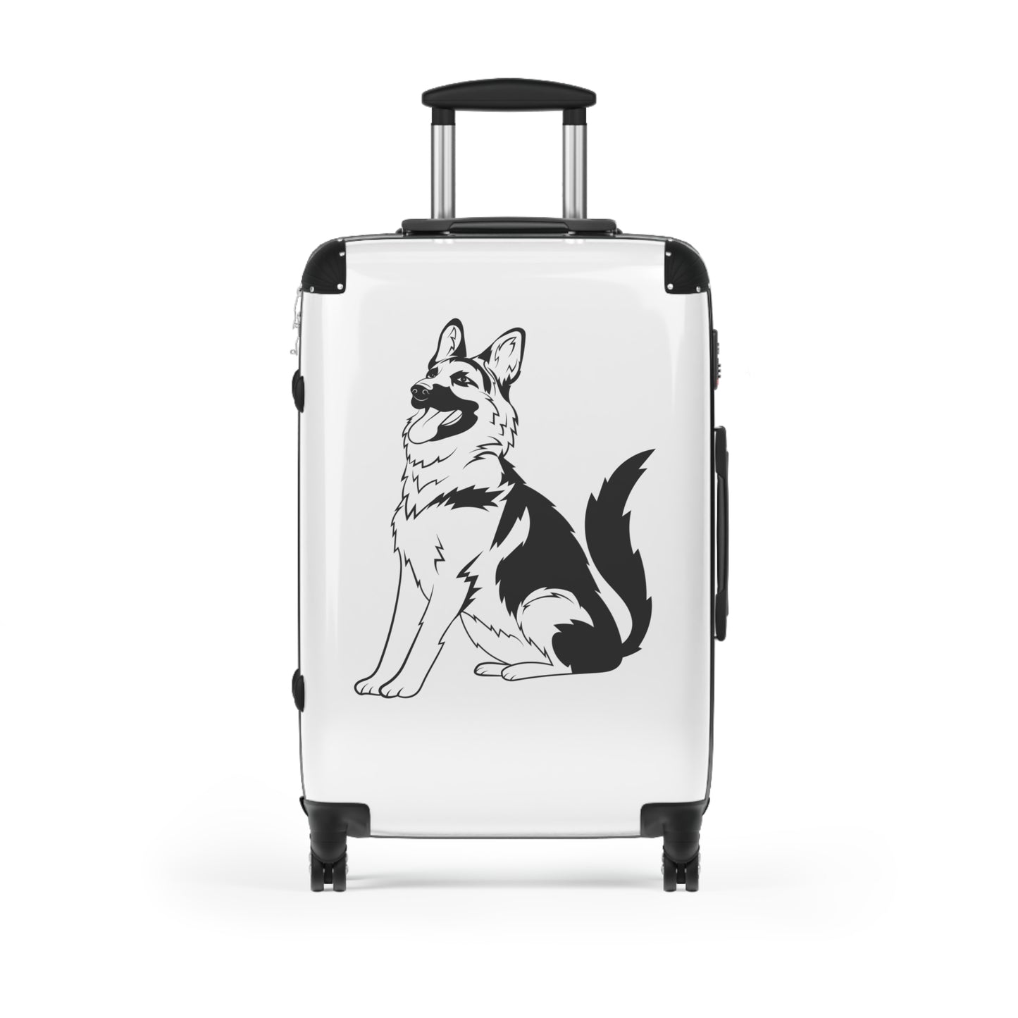 Travel Suitcase with Cool Dog Design - A German Shepherd Sloppily Sitting