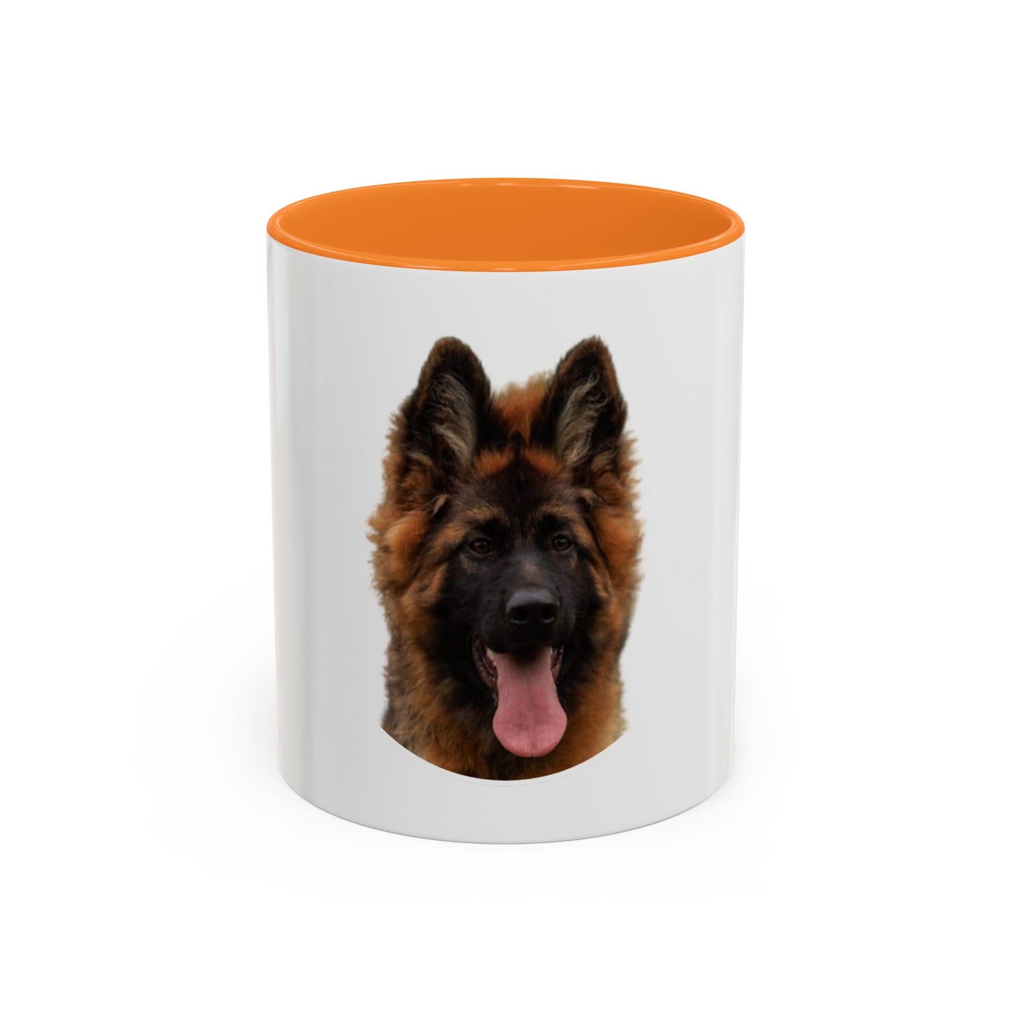 Dog Lover Mug With a Beautiful Long Coat German Shepherd Puppy Leaving Tongue Out